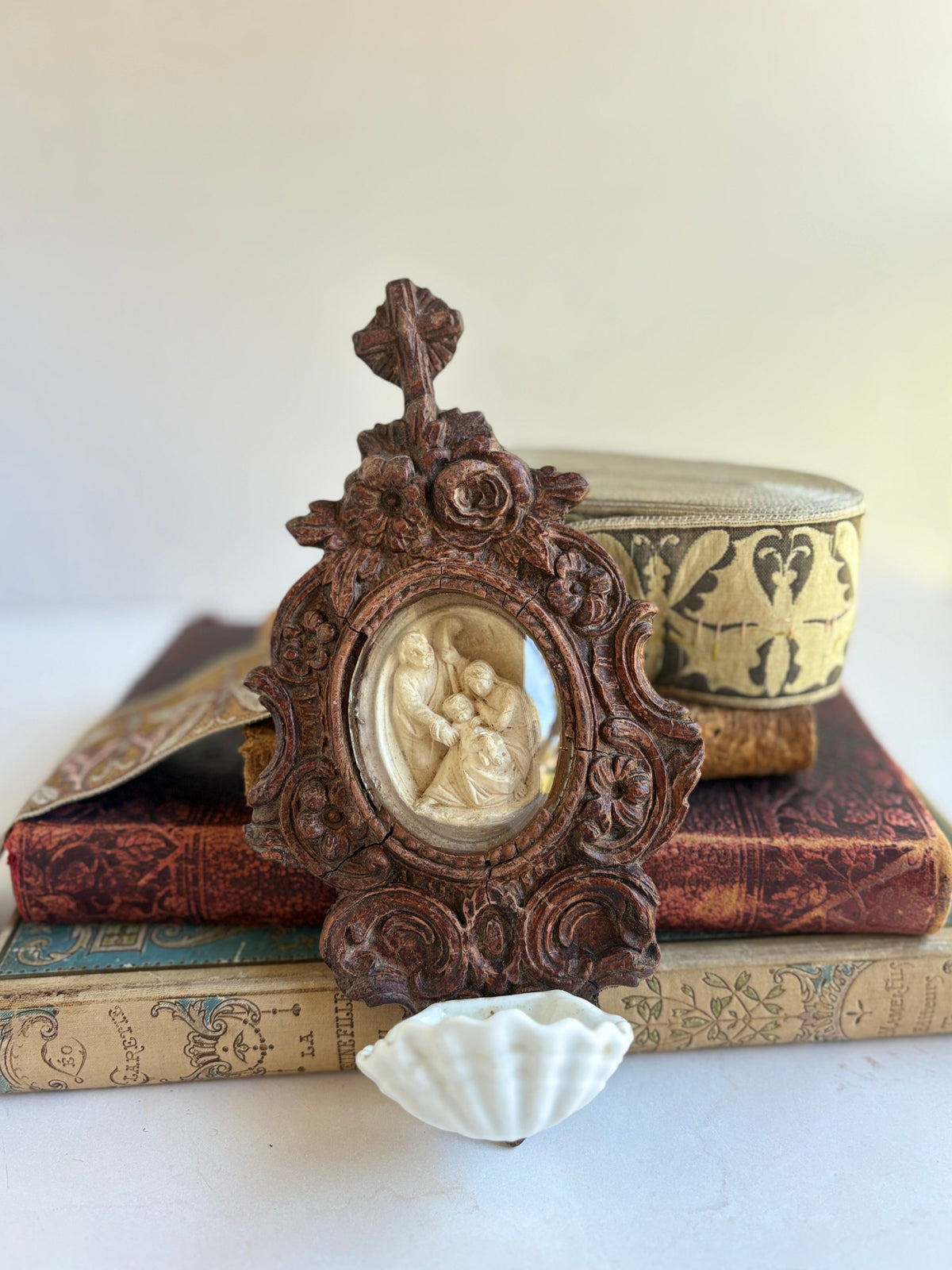 Antique French Religious Holy Water Font