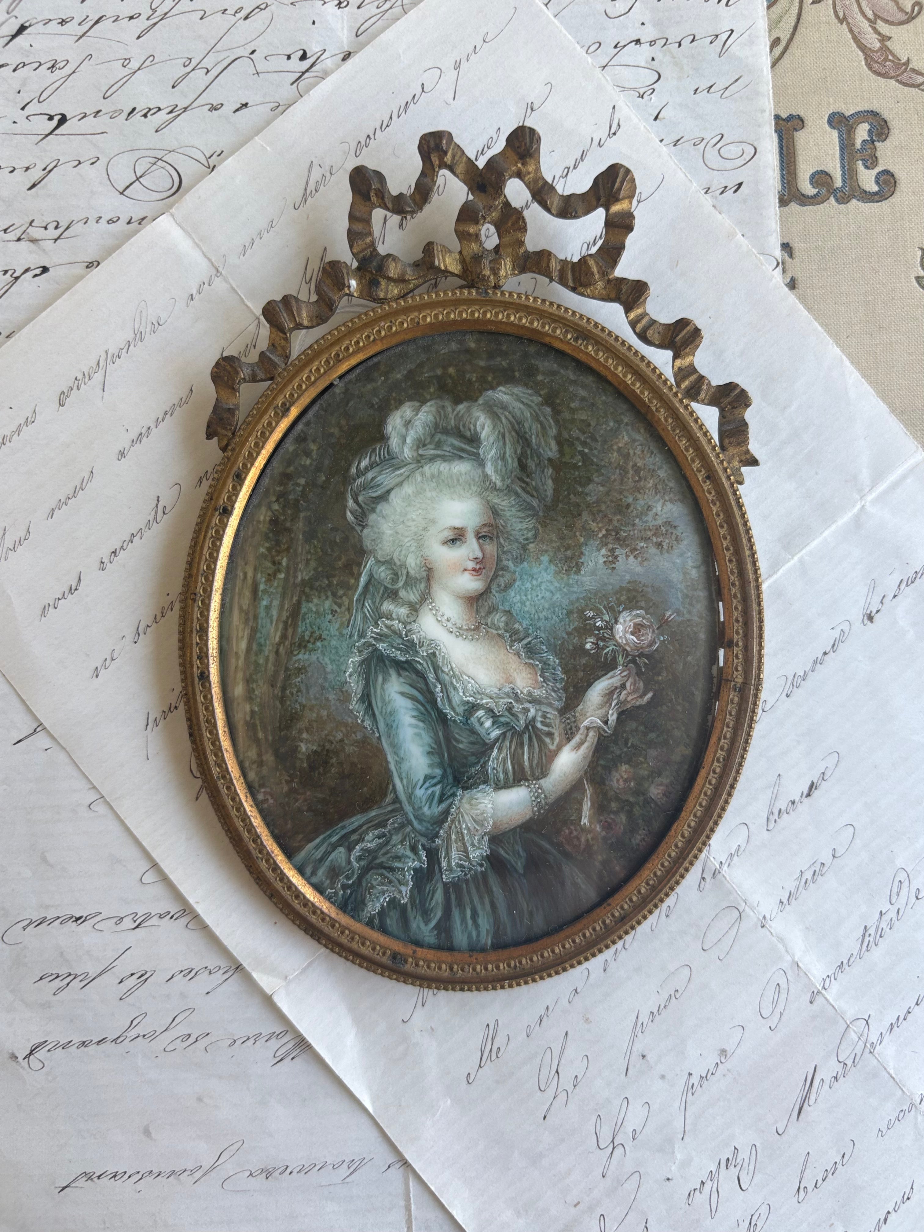 Antique French Framed Reproduction Portrait