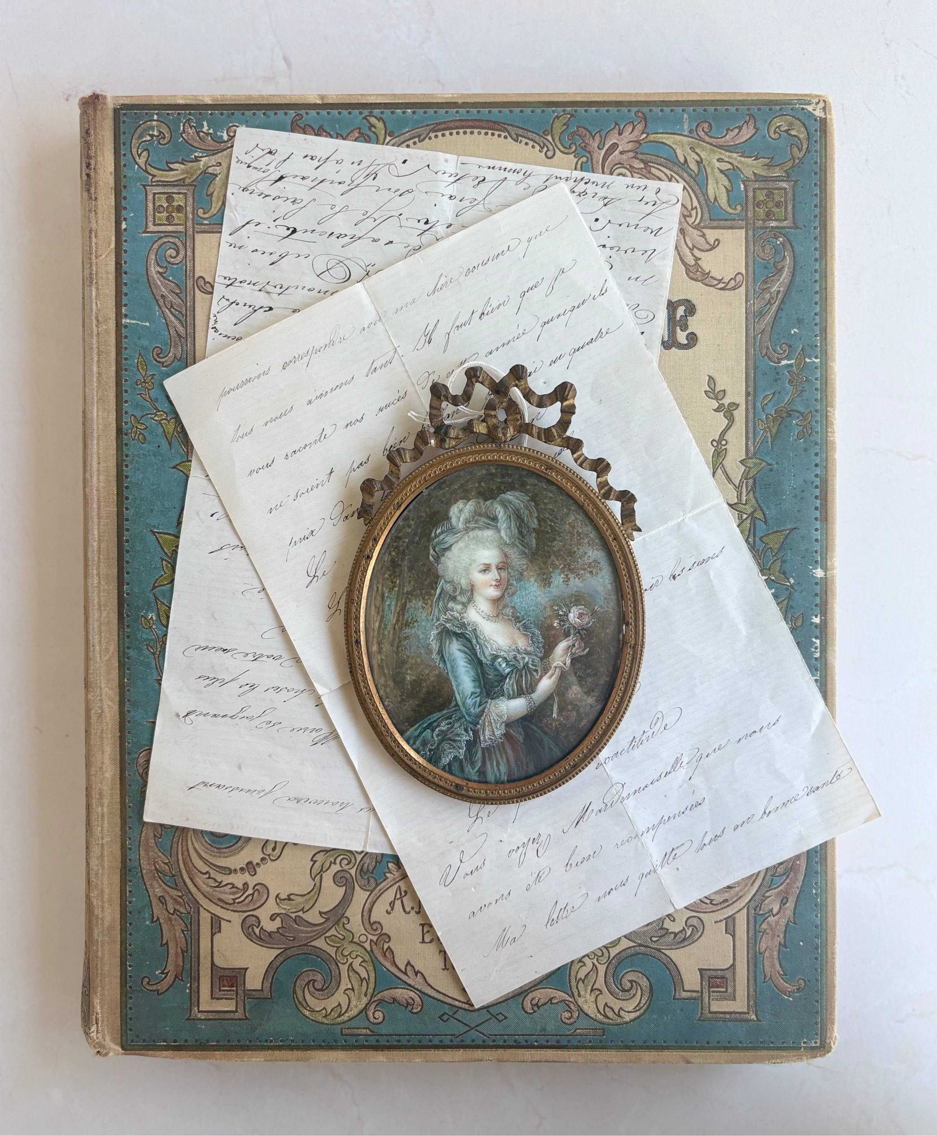 Antique French Framed Reproduction Portrait