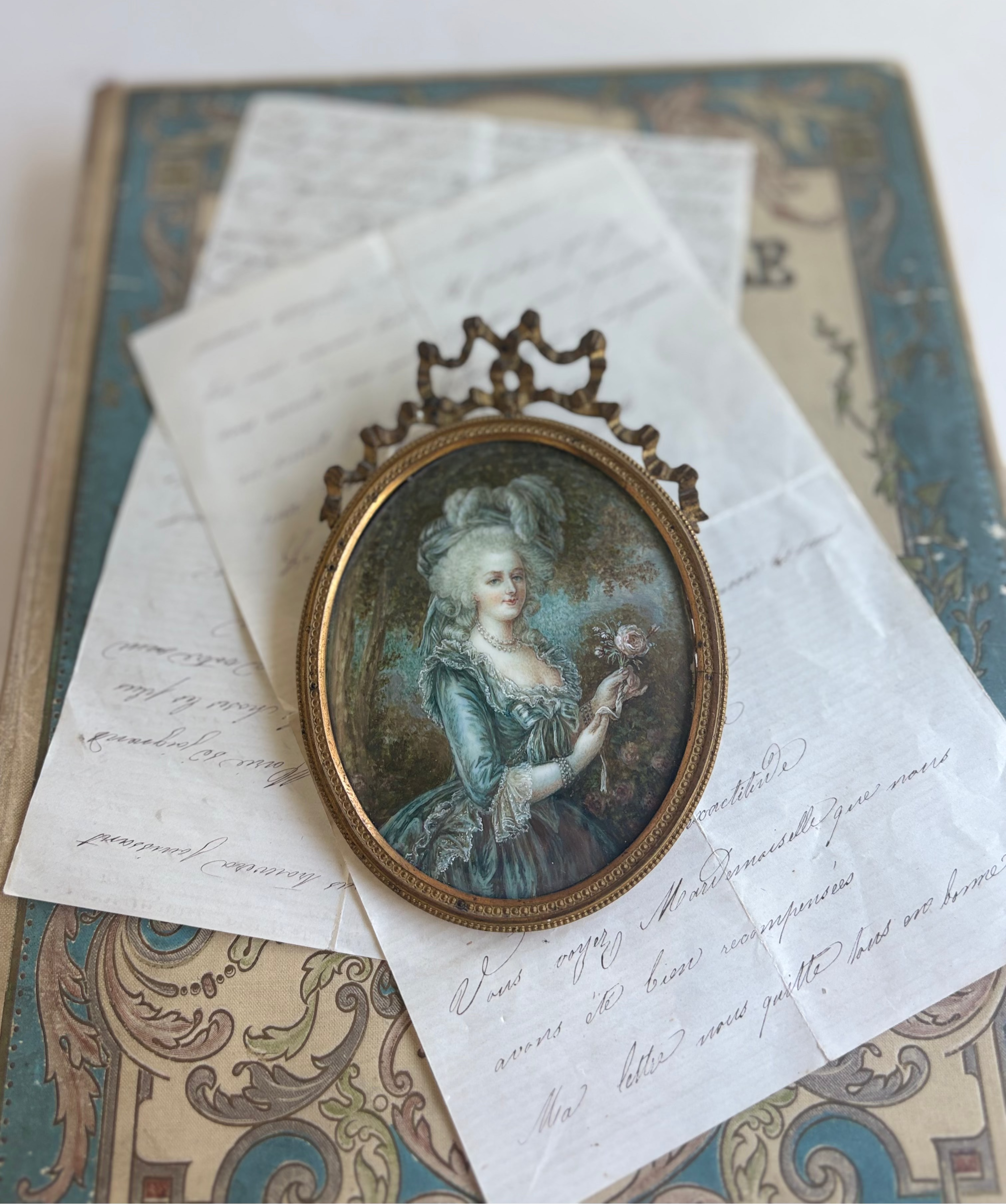 Antique French Framed Reproduction Portrait