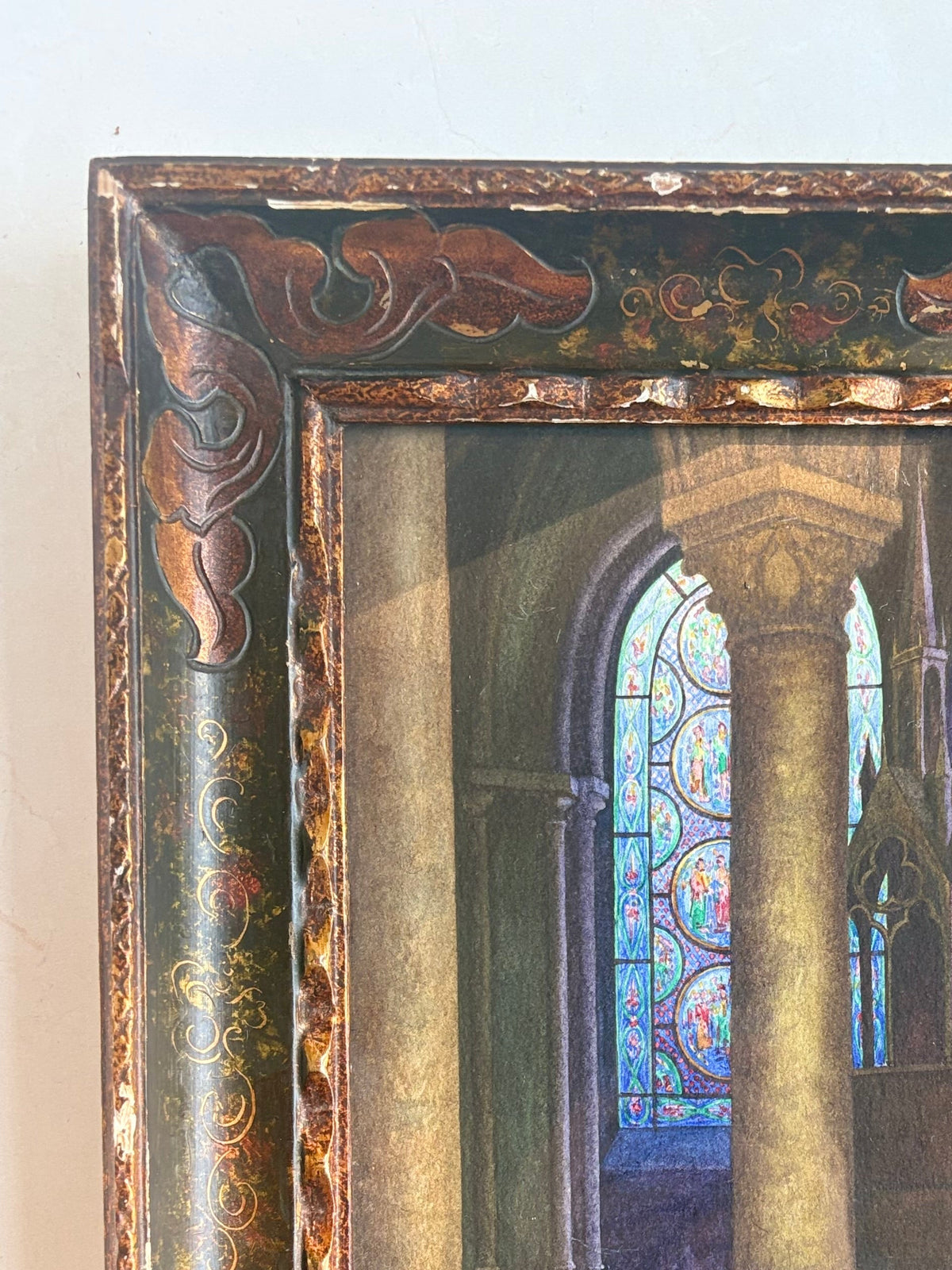 Signed French Watercolor Painting of a Church