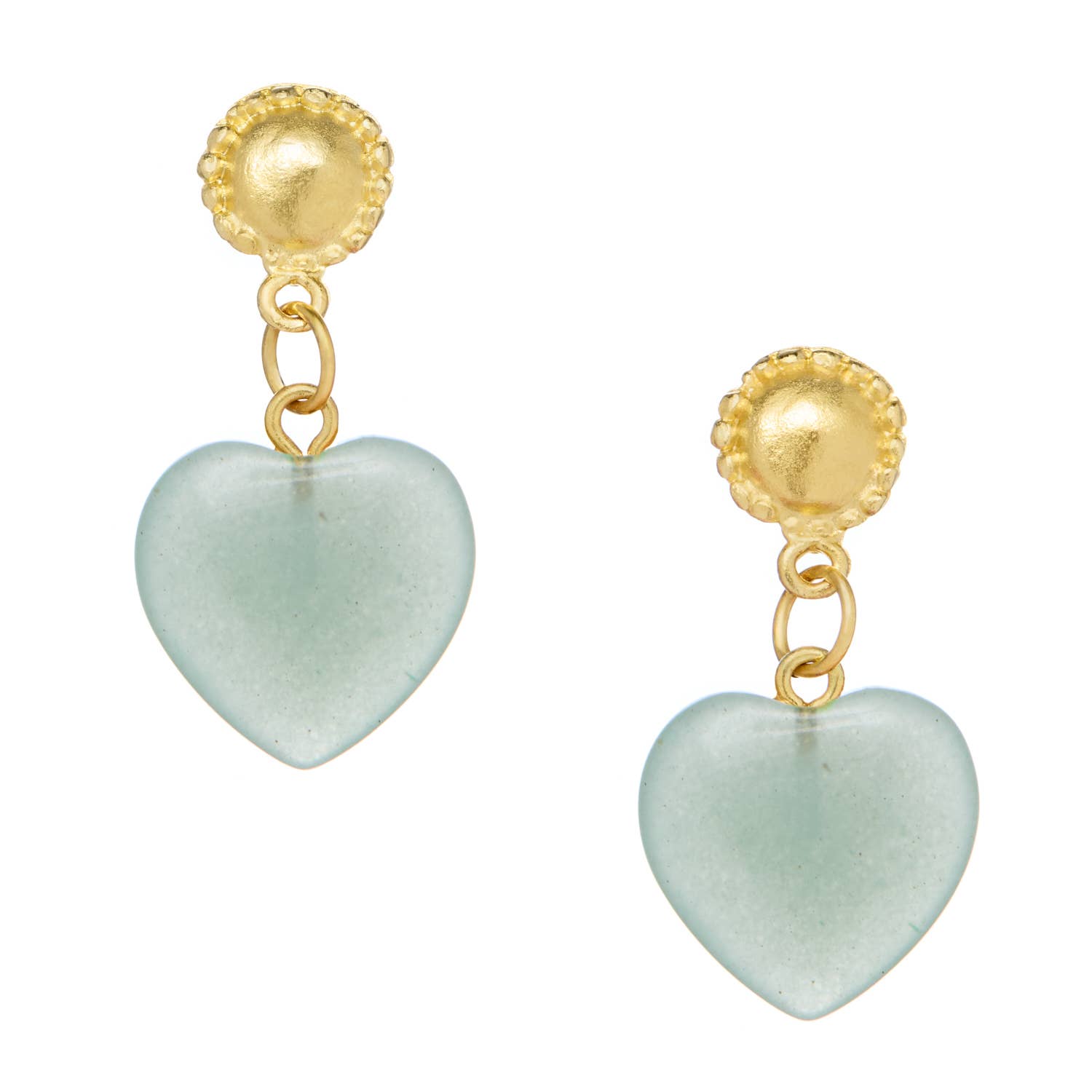 Loren Heart Earrings : White Turquoise