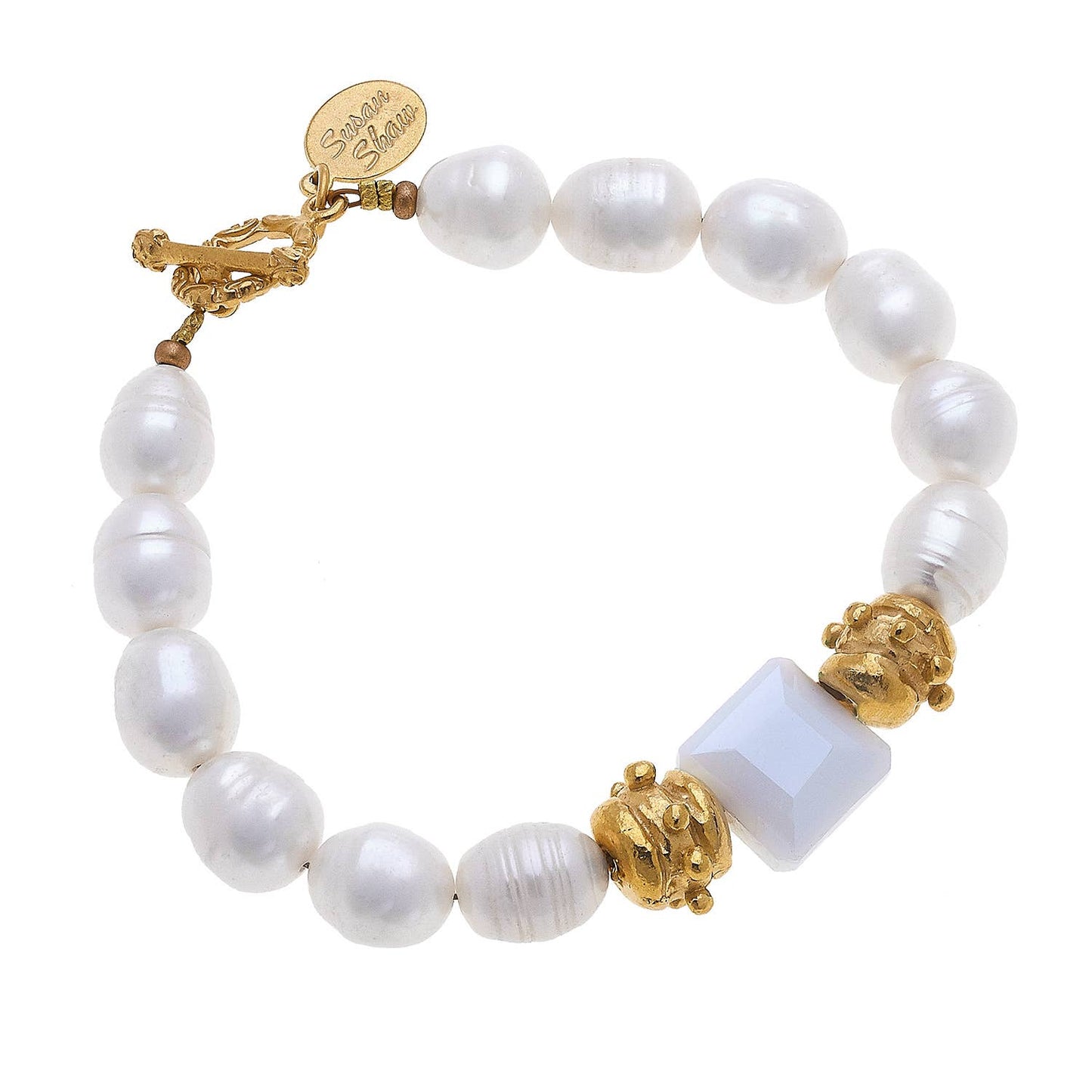London Pearl White Crystal Bracelet