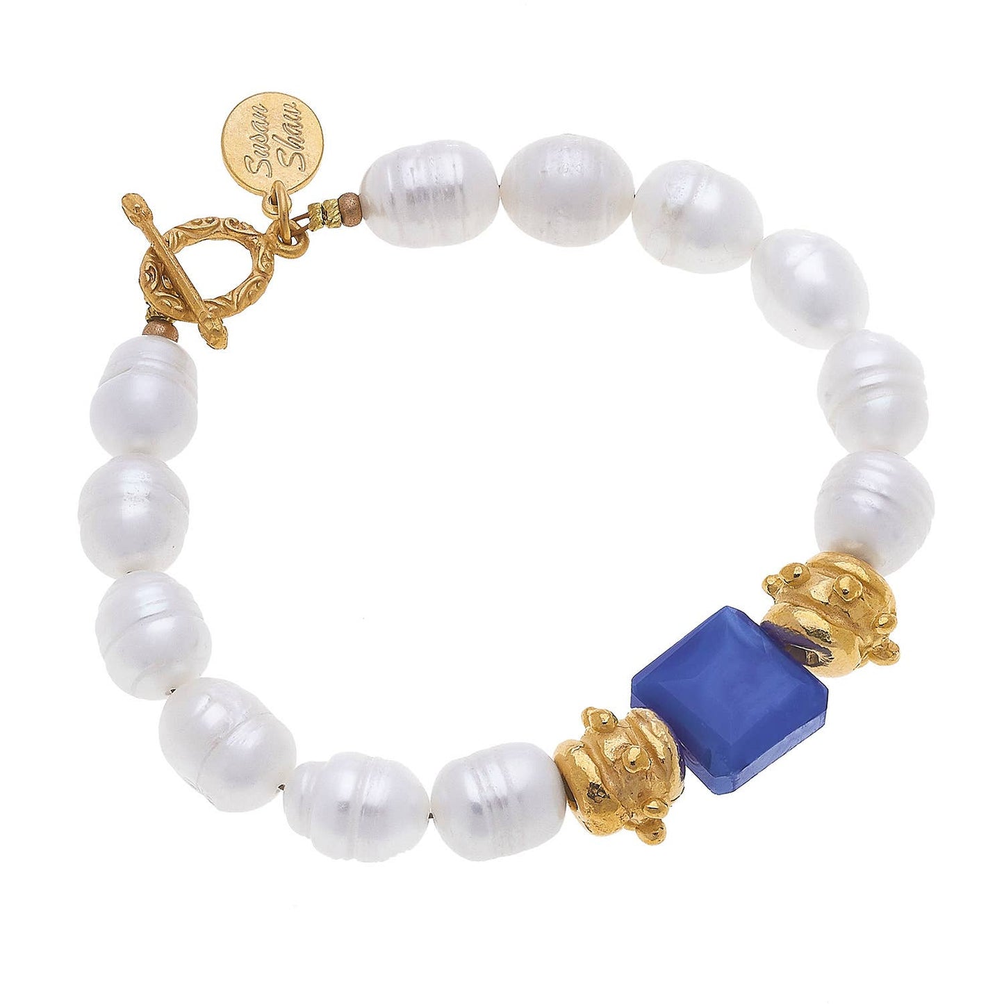 London Pearl Blue Crystal Bracelet