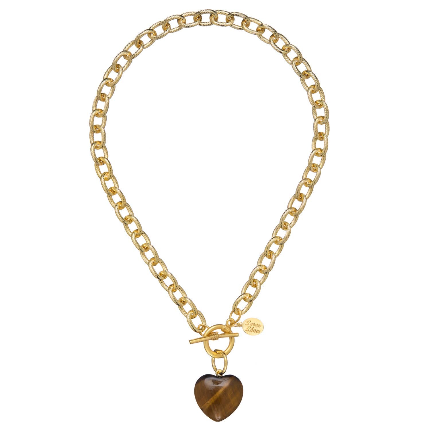 Stone Heart Toggle Necklace: White Turquoise