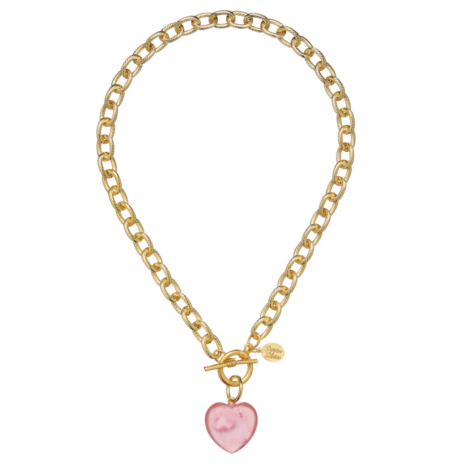 Stone Heart Toggle Necklace: White Turquoise