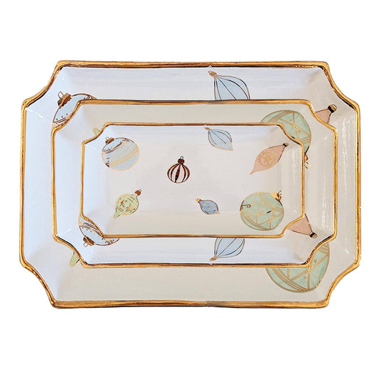 Pastel Baubles Trays with 22K Gold Accents: Medium