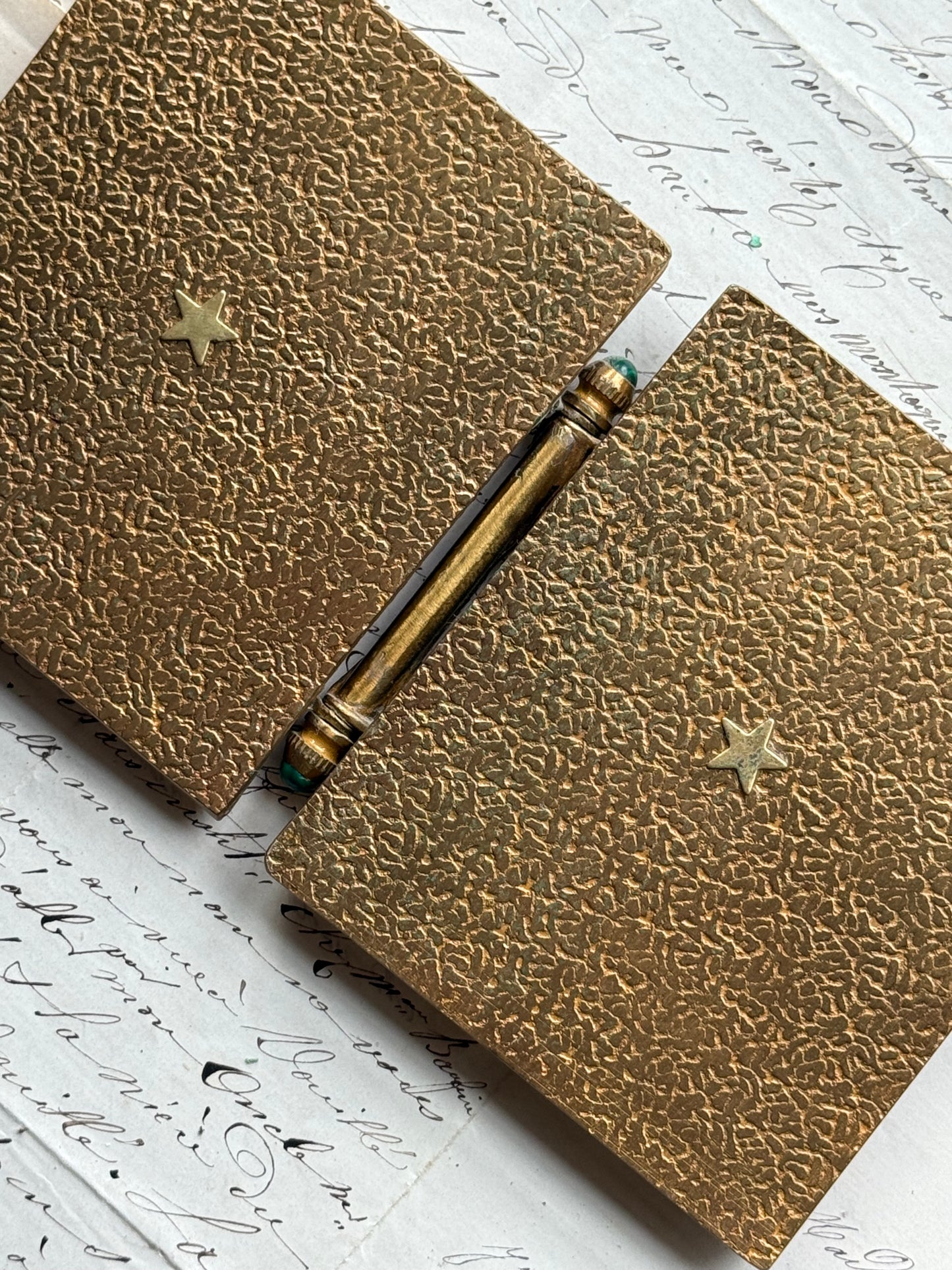 Antique Malachite Double Photo Frame with Gilt Bronze Mounts