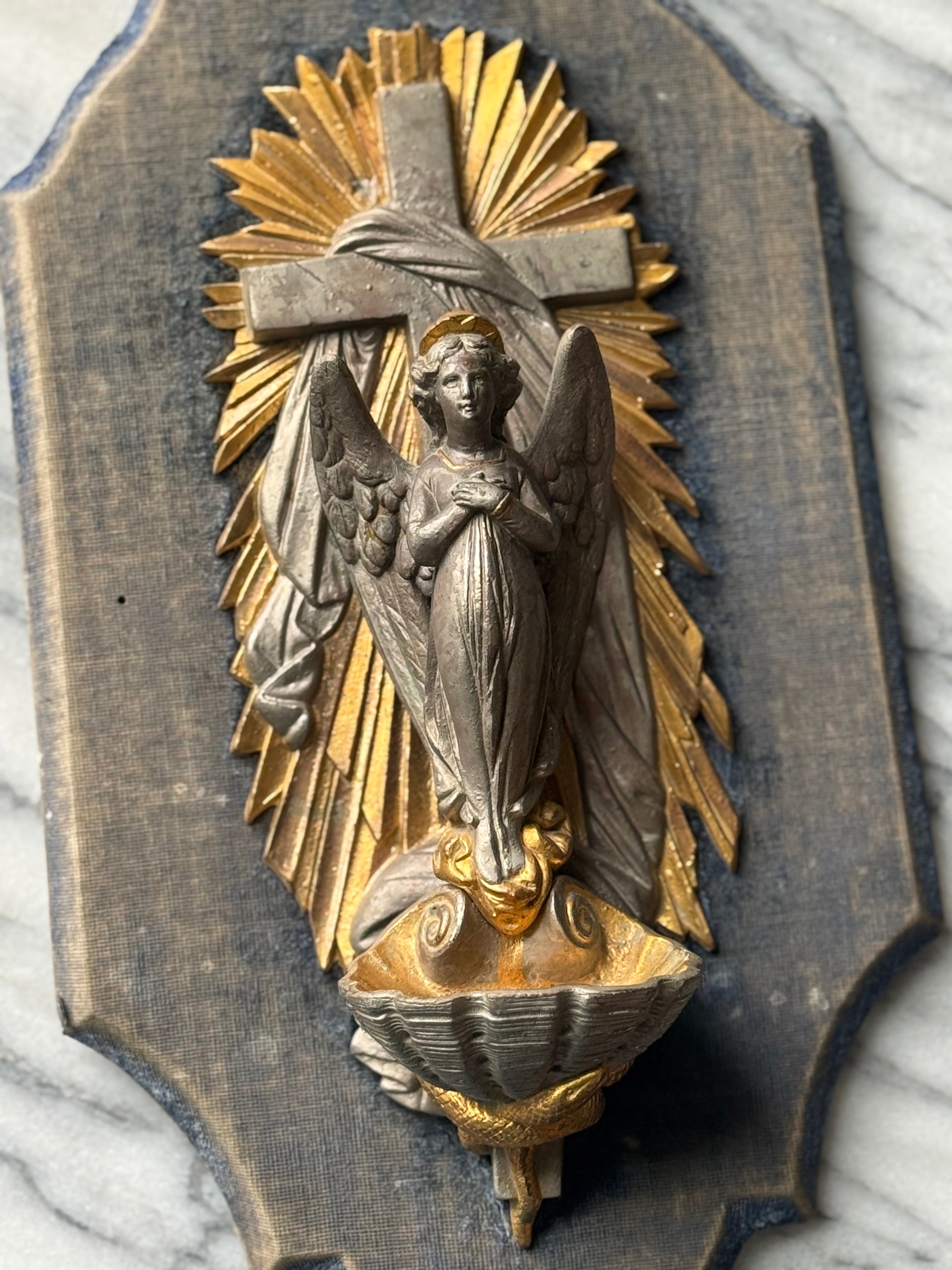 Antique French Holy Water Font