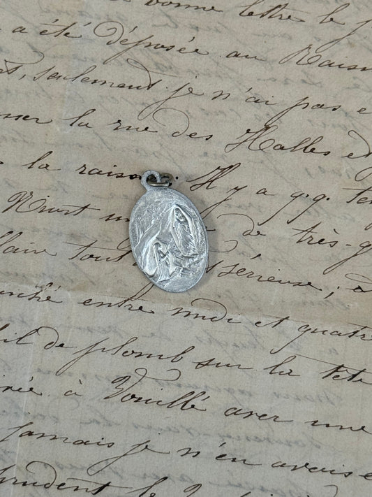 Vintage Double-Sided Devotional Medal Pendant