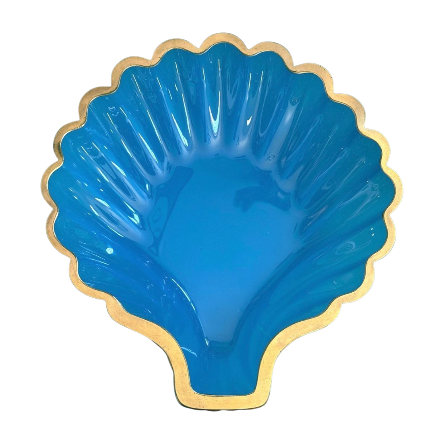 Blue Italian Opaline Shell Dish