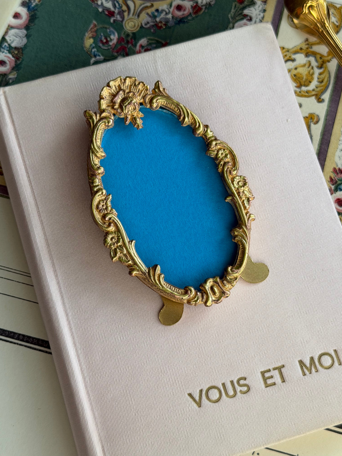 Antique French Gilt Bronze Rococo Miniature Frame