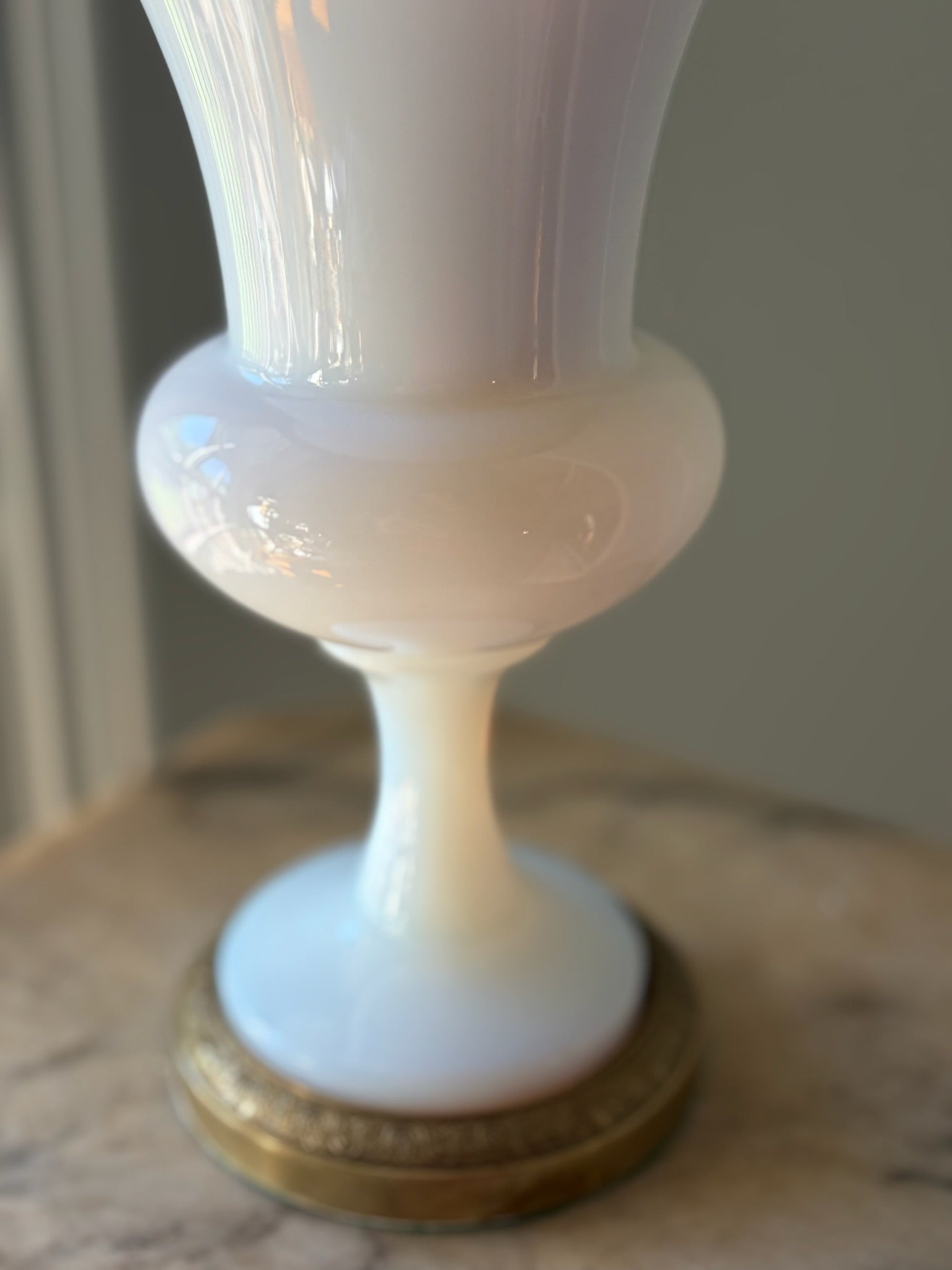 White Opaline Vase with Gilt Bronze