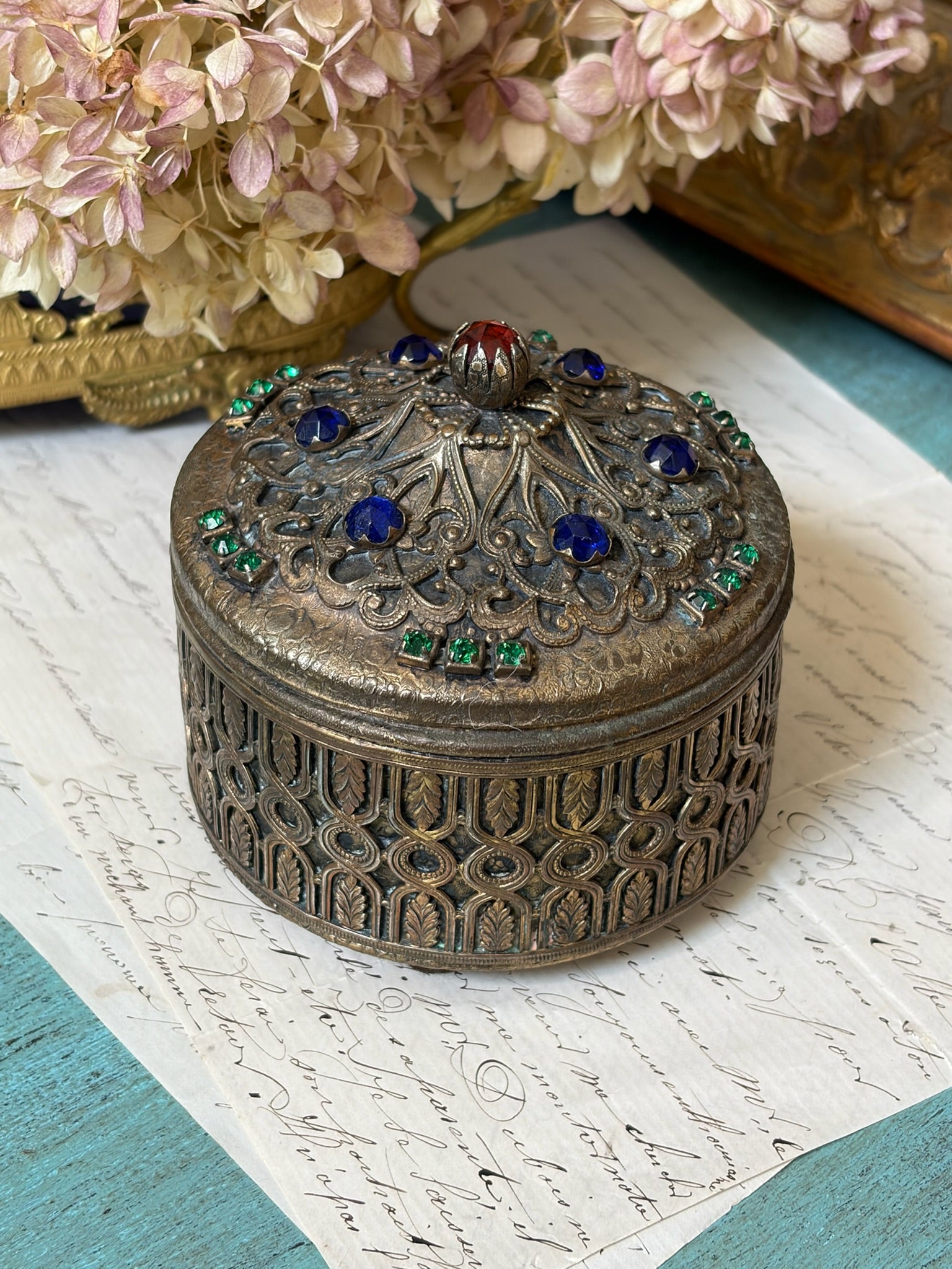 Antique Decorative Boxes — Opaline, Crystal & Mother of Pearl