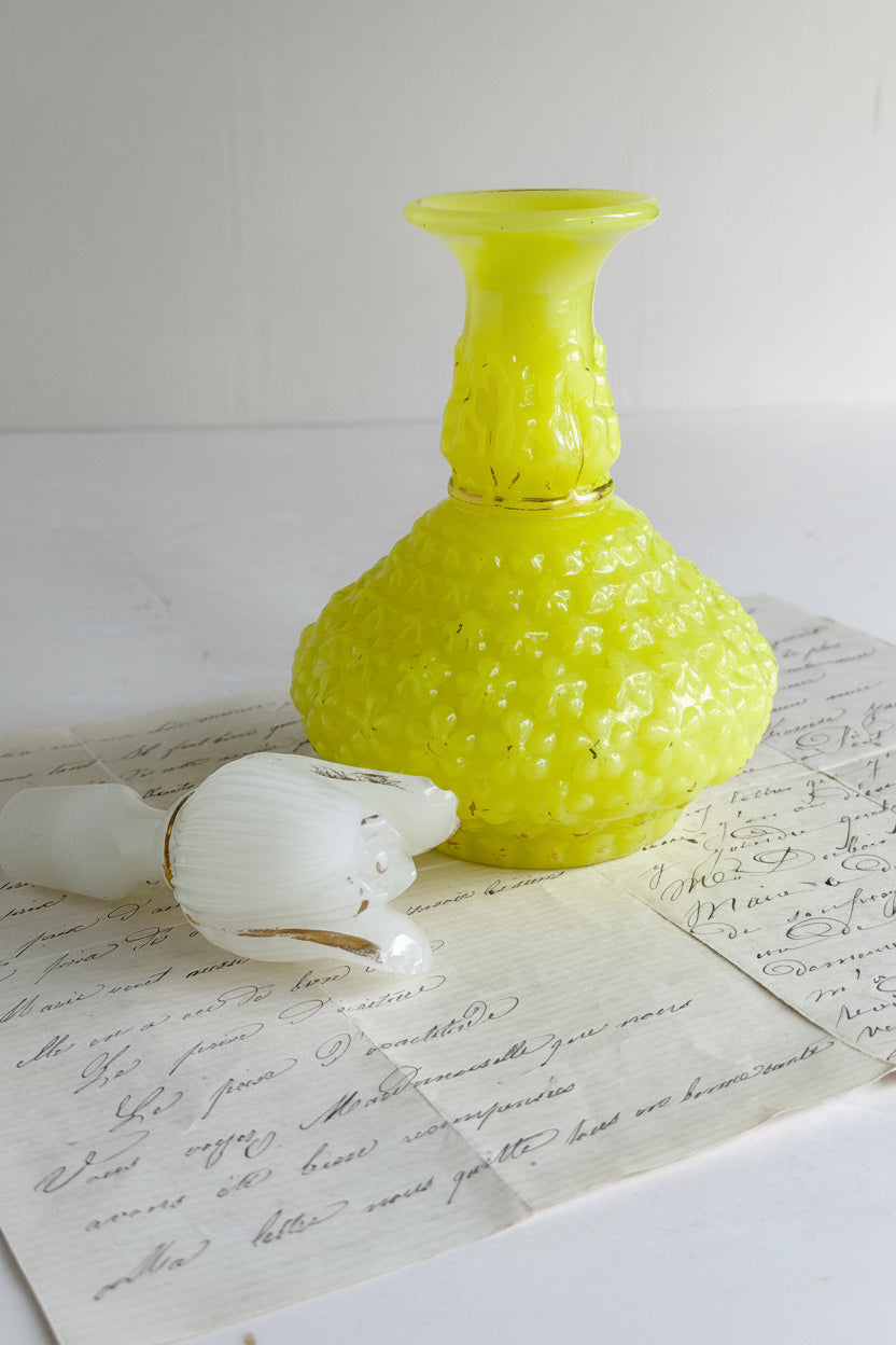 Antique Yellow Baccarat Opaline Scent Bottle