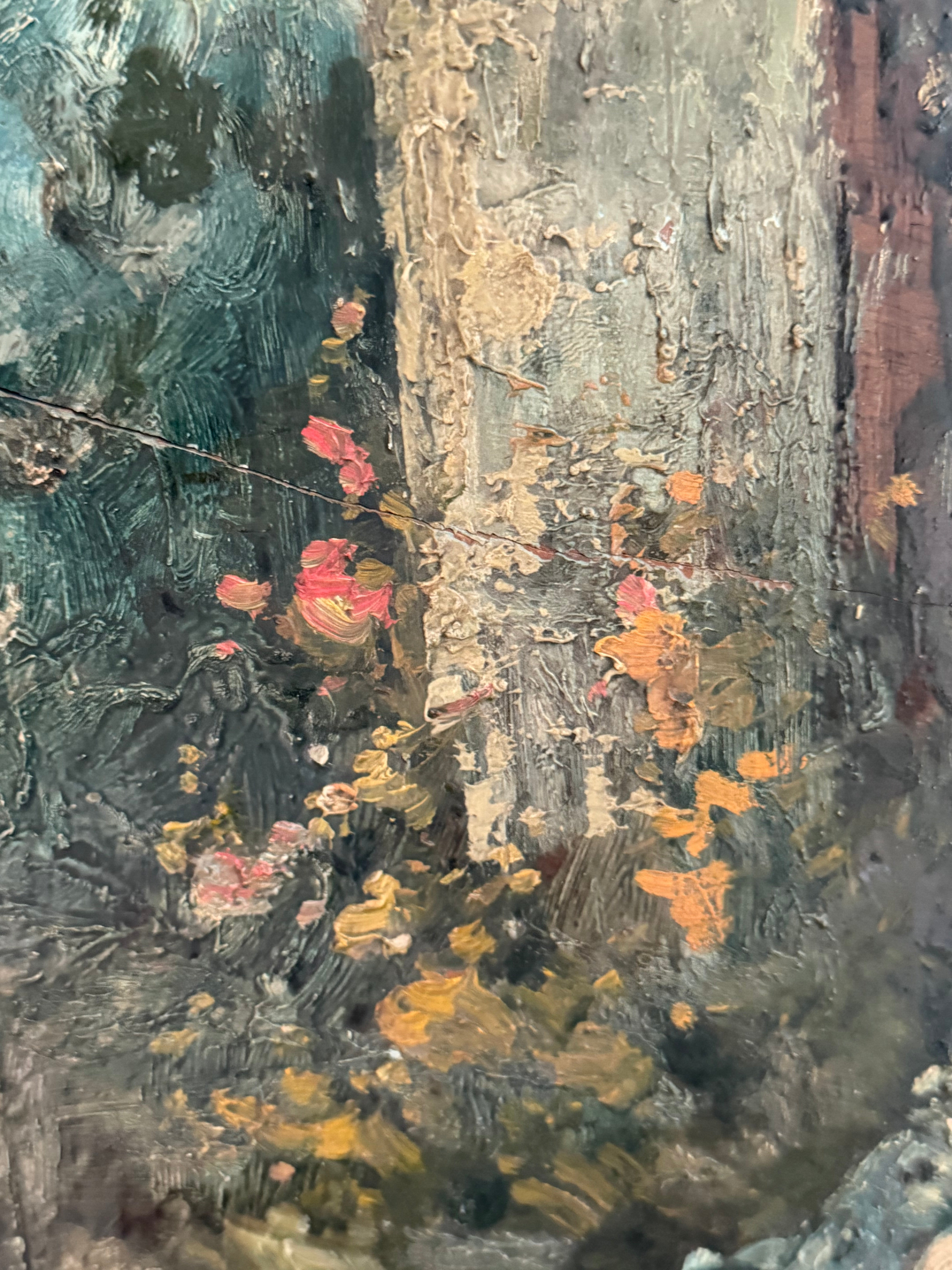 Antique French Oil Painting, Attributed to Henri Rolland, in the Manner of Monticelli (note disclaimer in description)