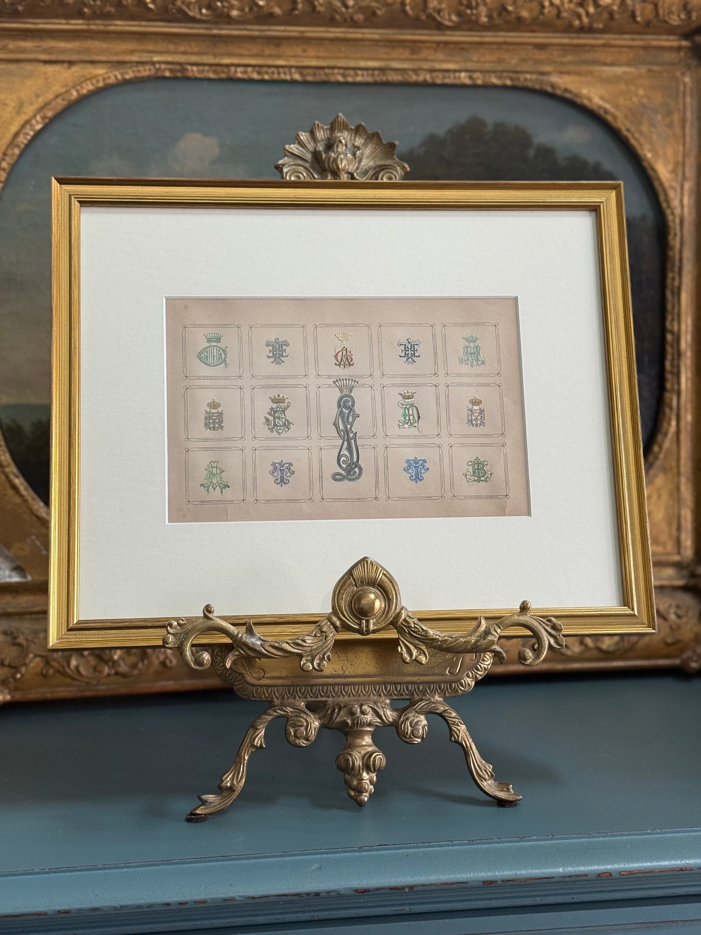 Framed Antique Original Monogram