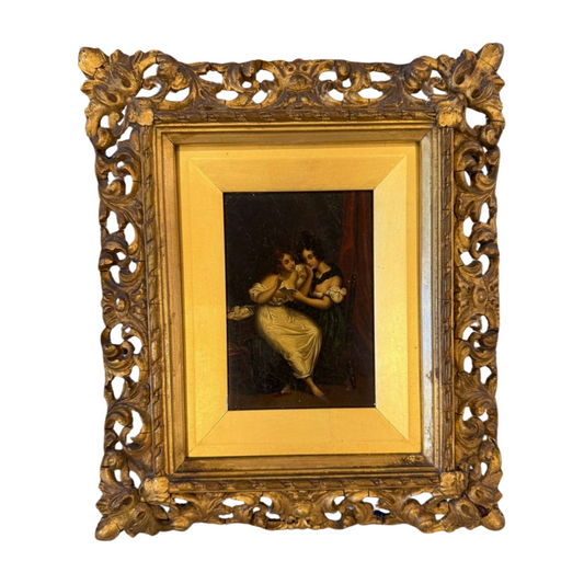Antique Oil on Board Painting
