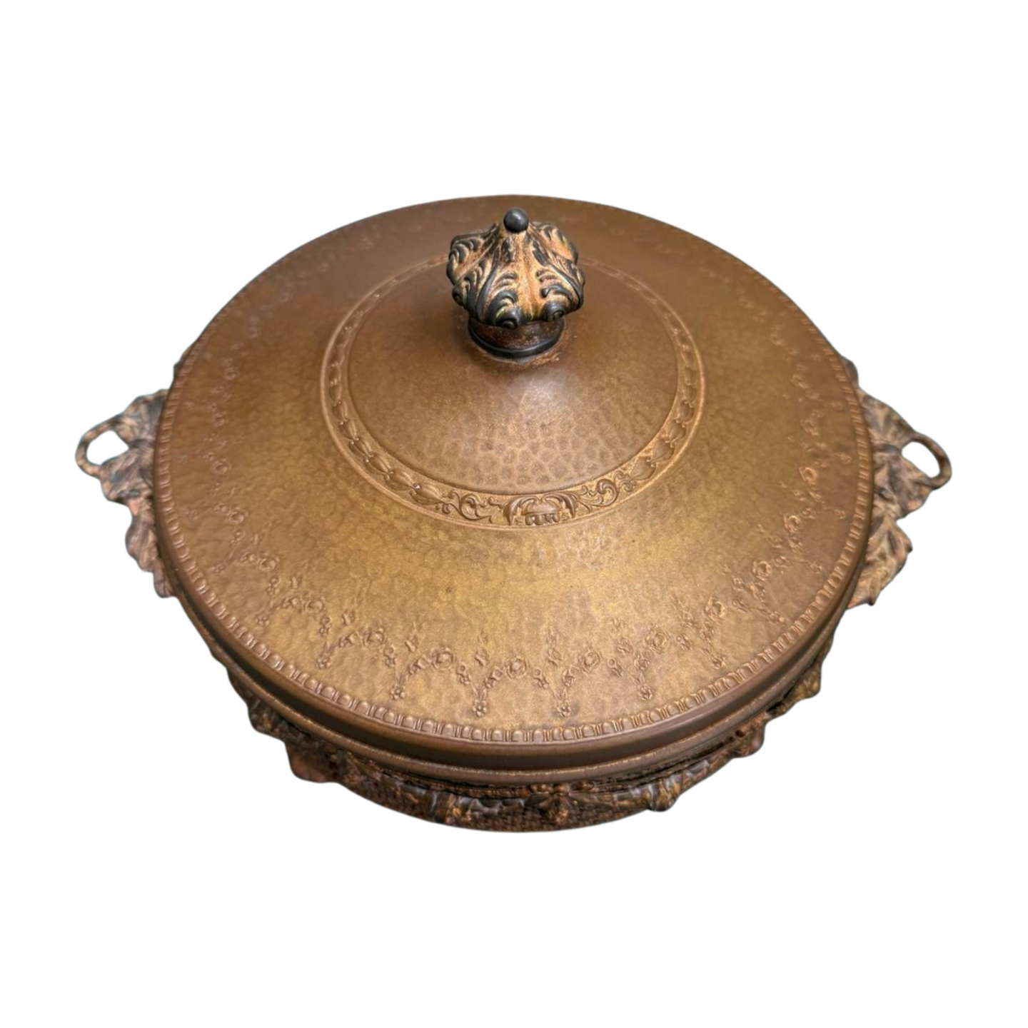 Vintage Brass & Amber Glass Candle Vessel