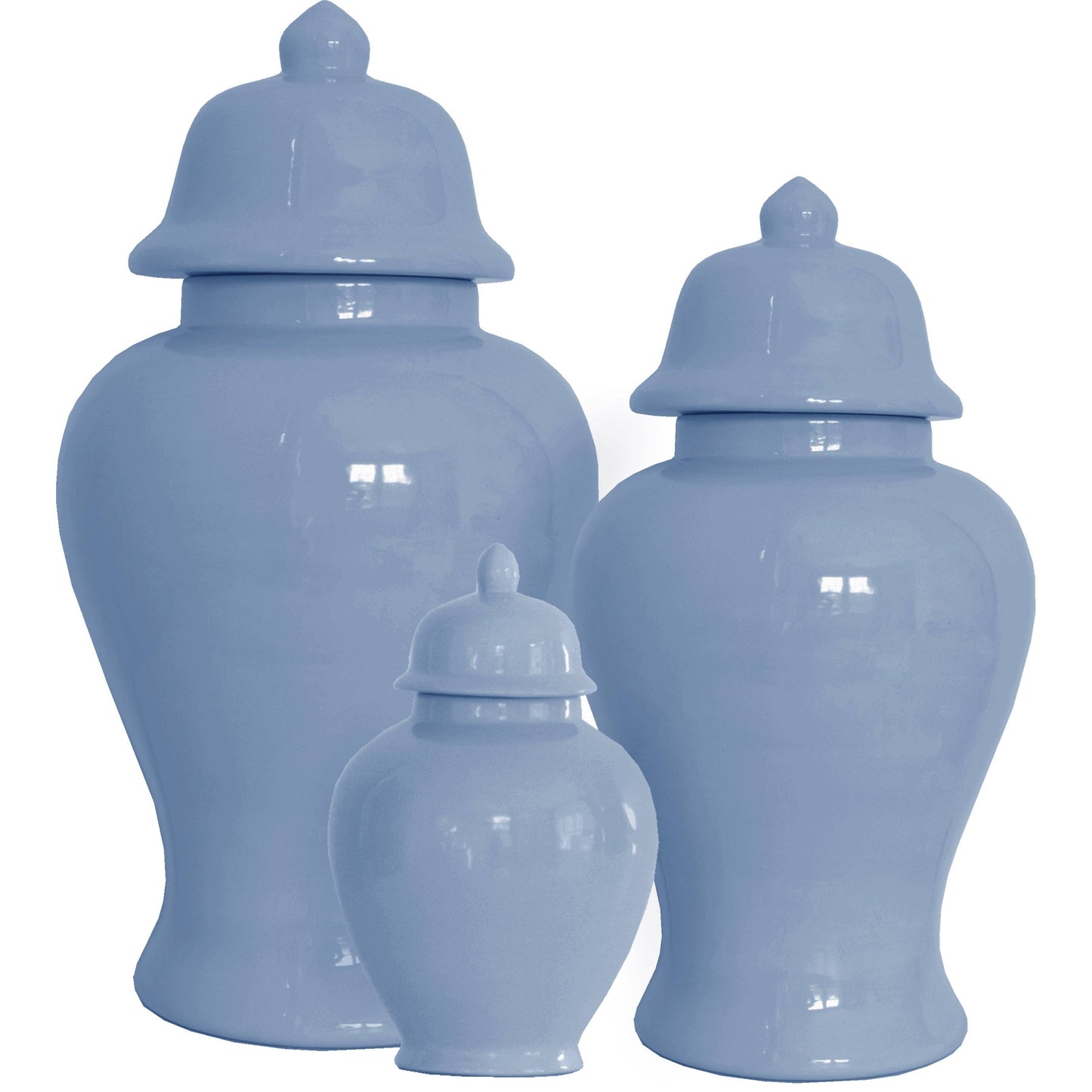 French Blue Ginger Jars: Large