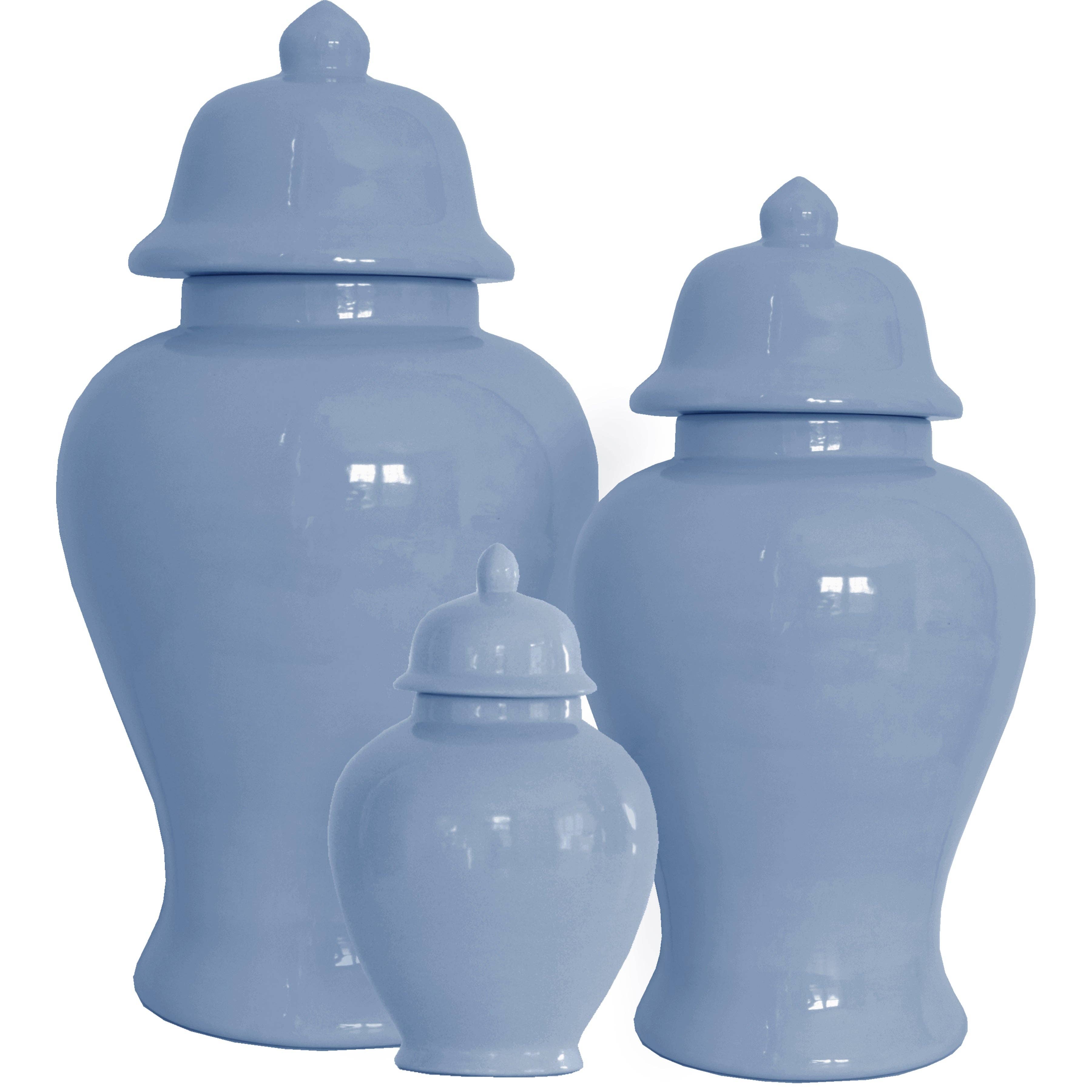 French Blue Ginger Jars: Large