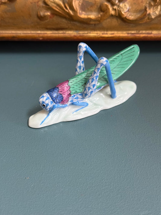 Herend Hand-Painted Porcelain Grasshopper