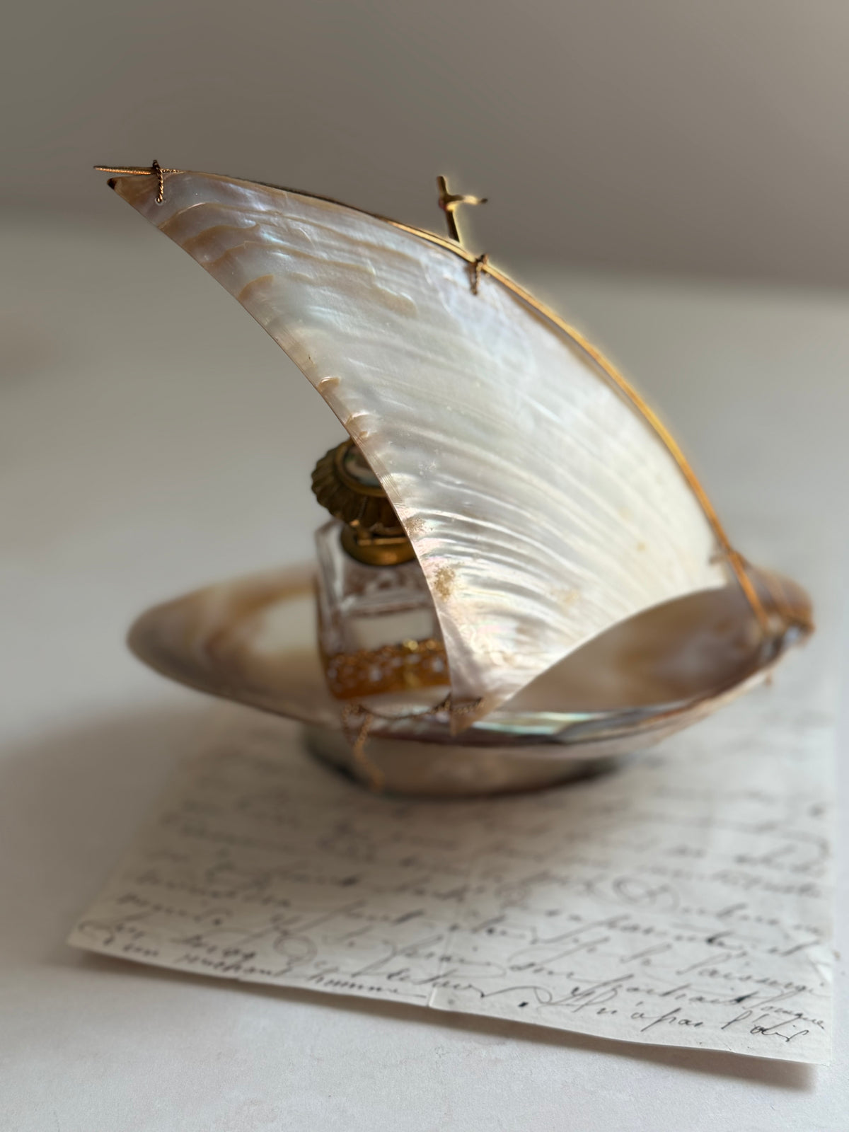 19th-Century French Palais Royal Sailboat Perfume Casket