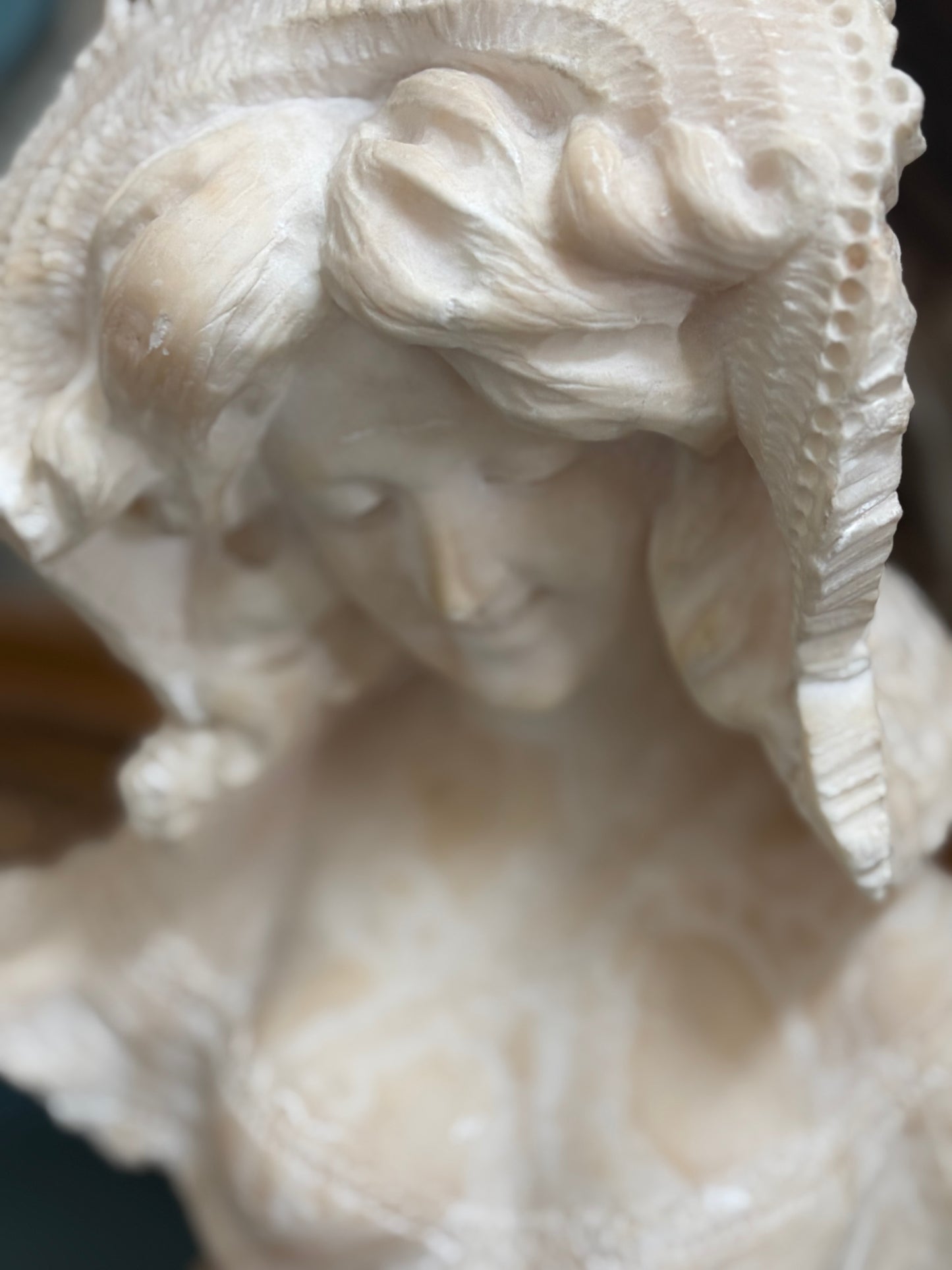 Antique Alabaster Bust of a Lady