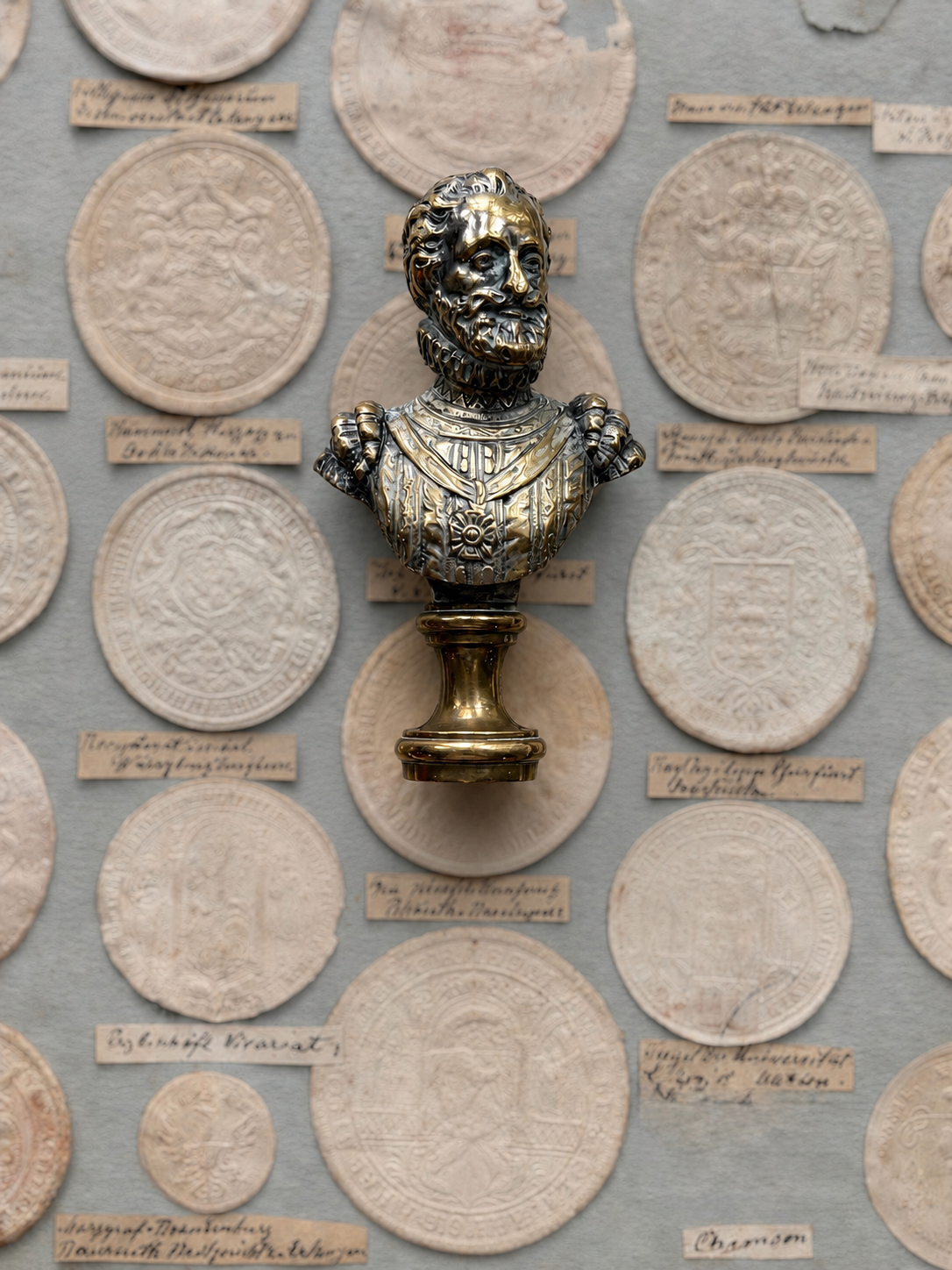 Henri IV — French Figural Desk Seal in Gilt & Silvered Bronze, Late 19th Century