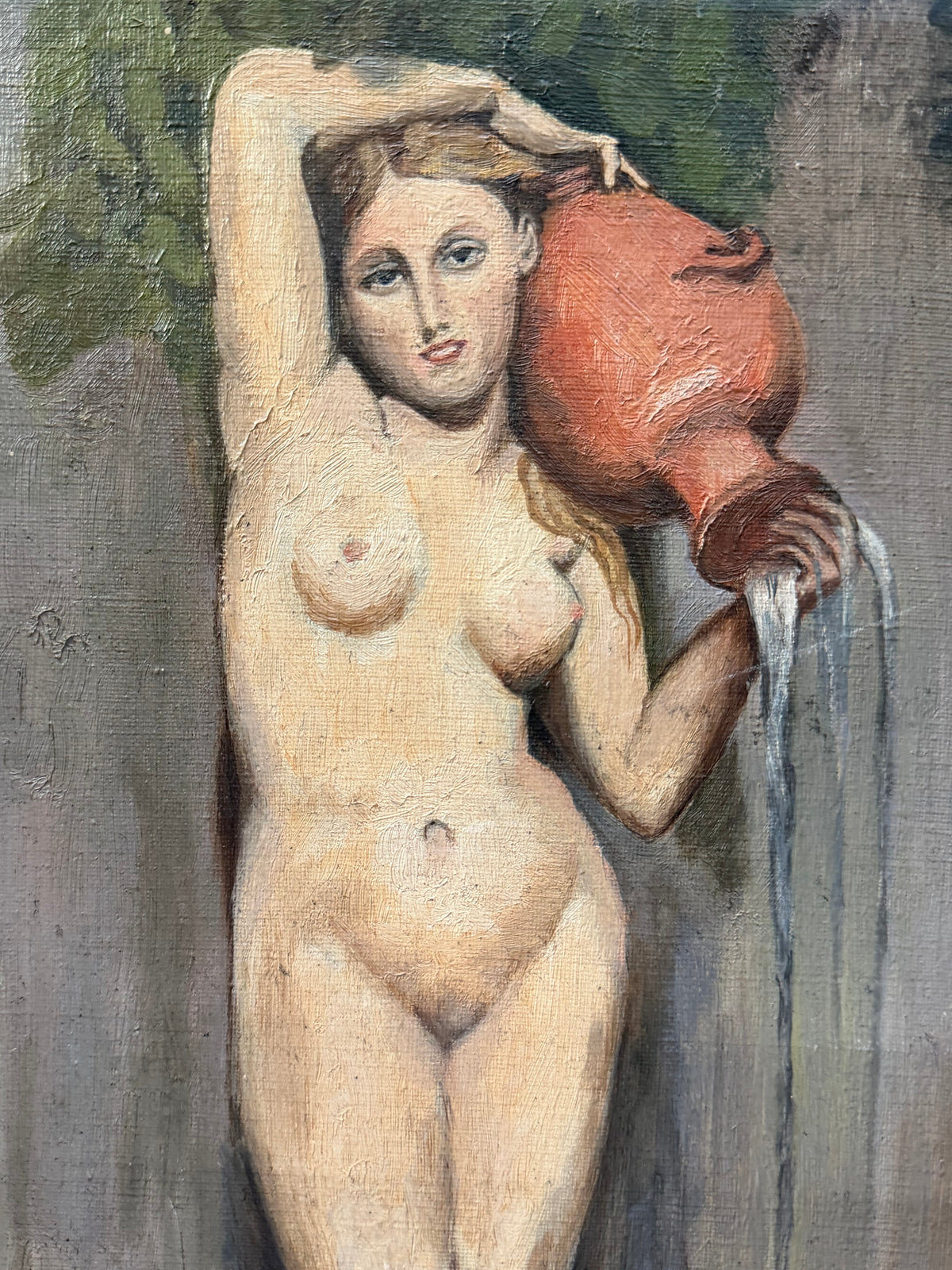 Antique French Oil Painting, After Ingres's La Source