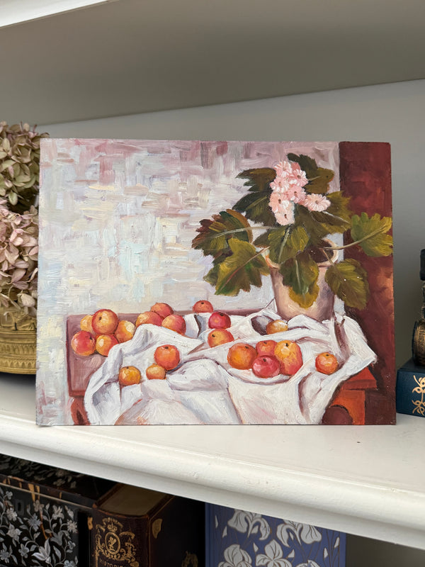 Vintage French Floral & Fruit Still Life