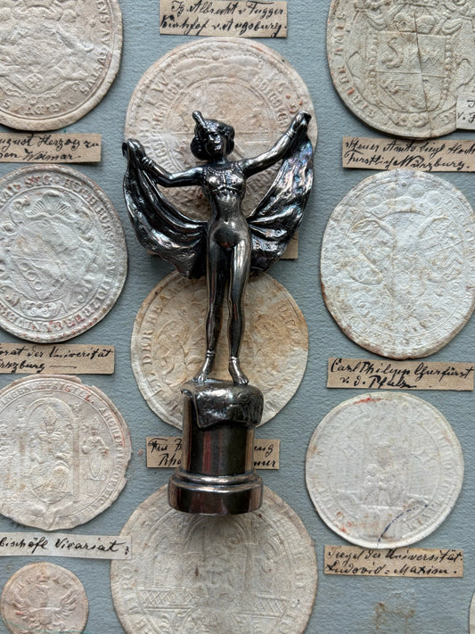 Art Deco Silvered Figural Desk Seal — The Butterfly Dancer, c. 1920s–30s