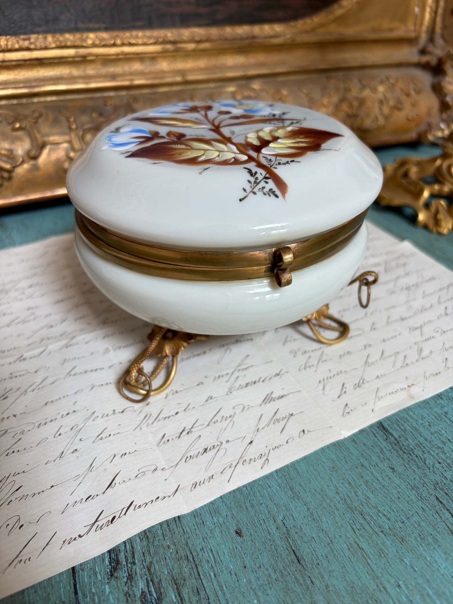 Antique Bohemian Glass Casket