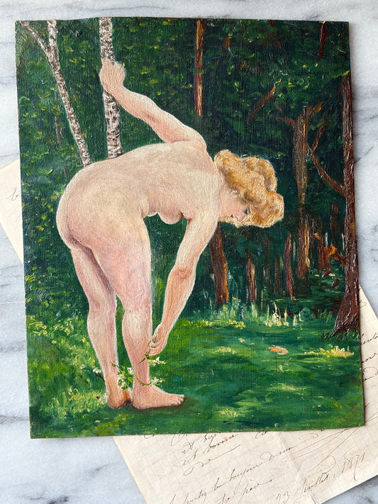 French Figural Painting on Metal