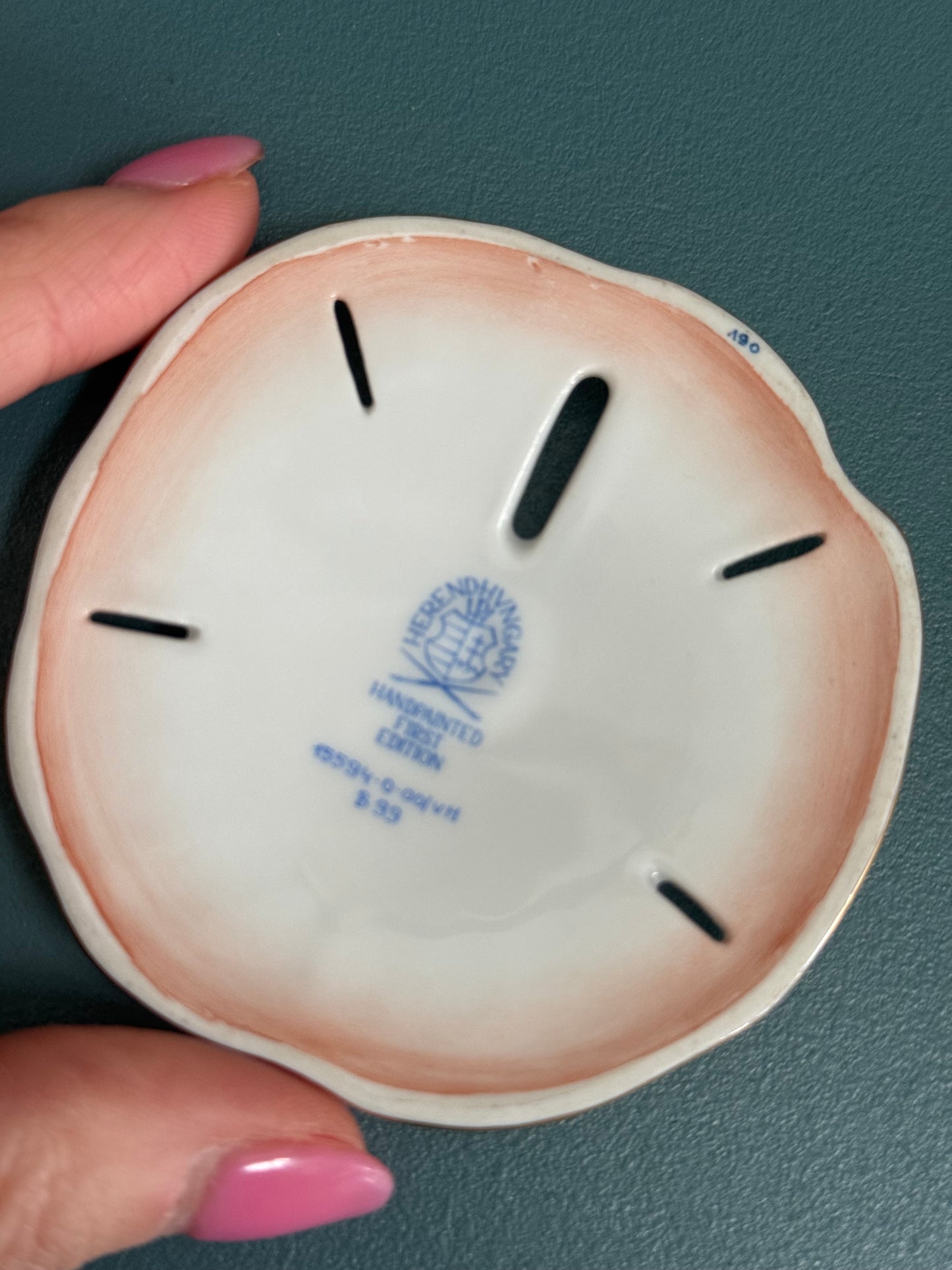 Herend Hungary Hand-Painted Porcelain Sand Dollar