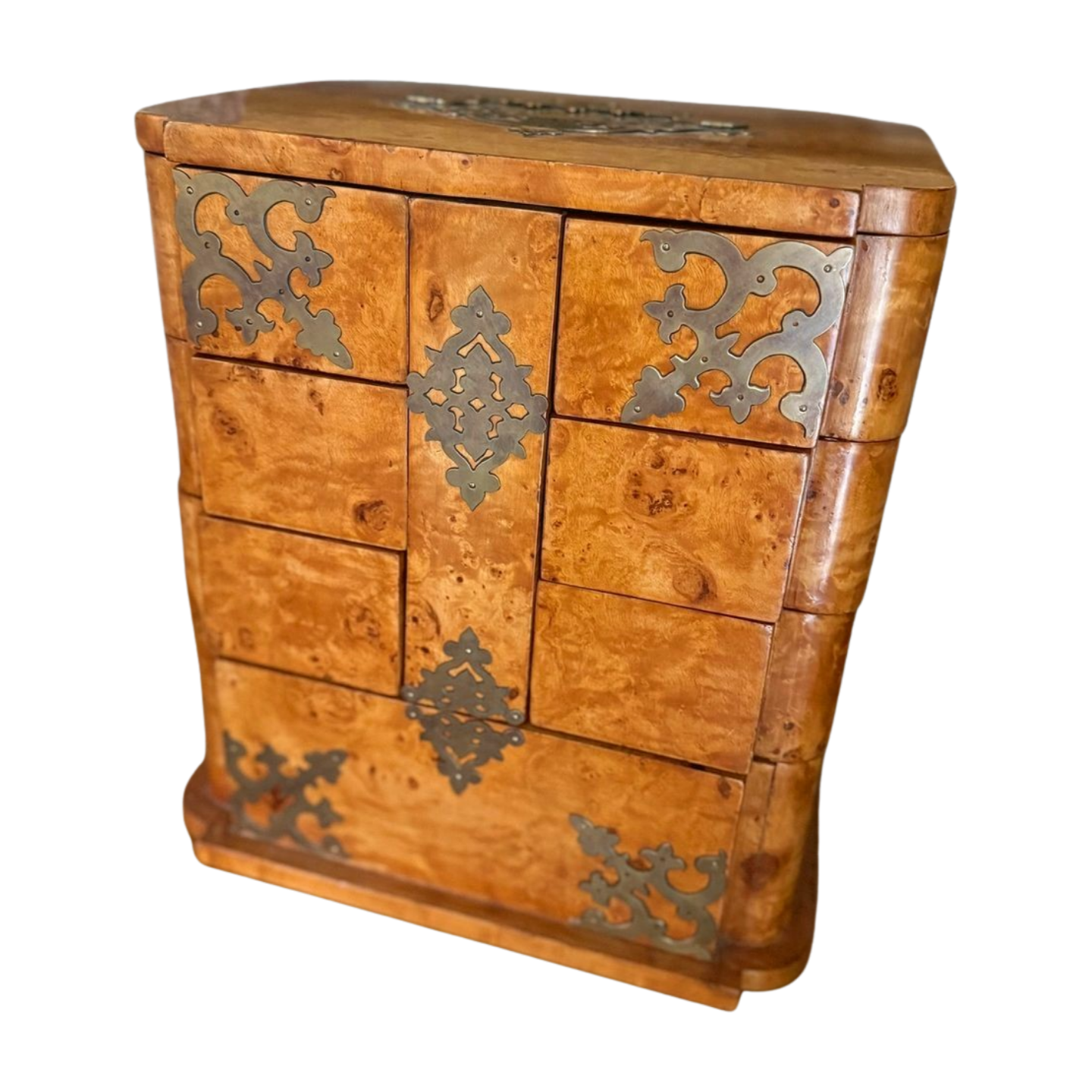 Art Deco Burl Wood Jewerly Box