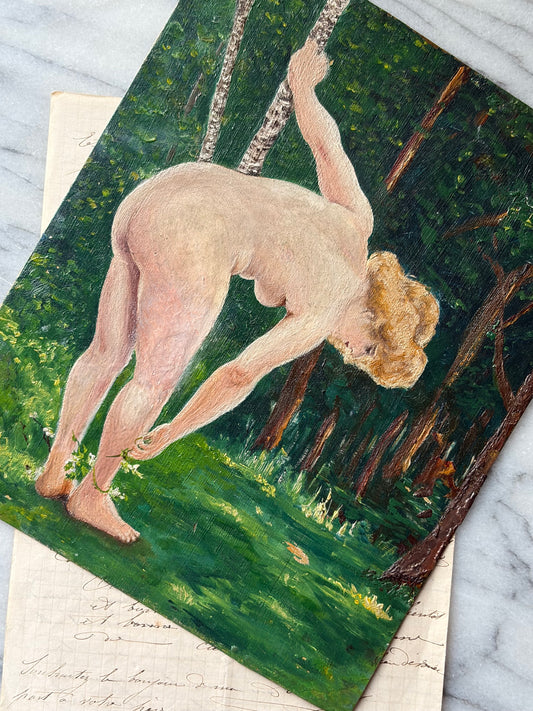 French Figural Painting on Metal