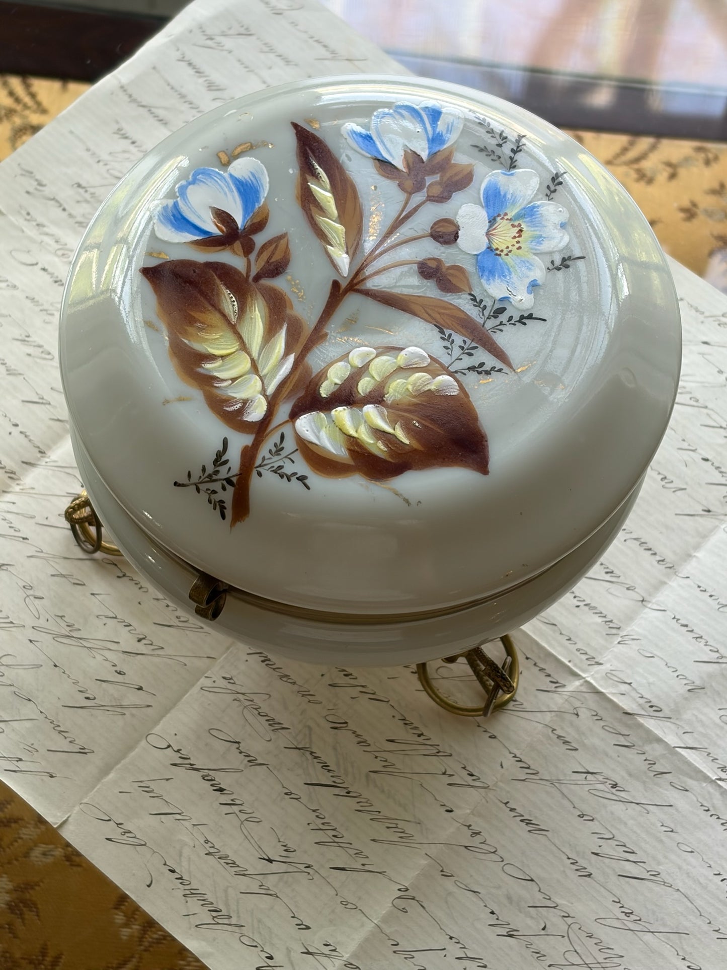 Antique Bohemian Glass Casket