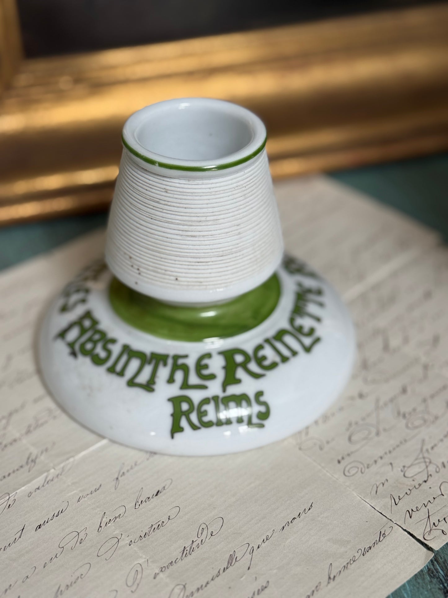 Vintage French “Absinthe Reine – Reims” Match Striker / Holder