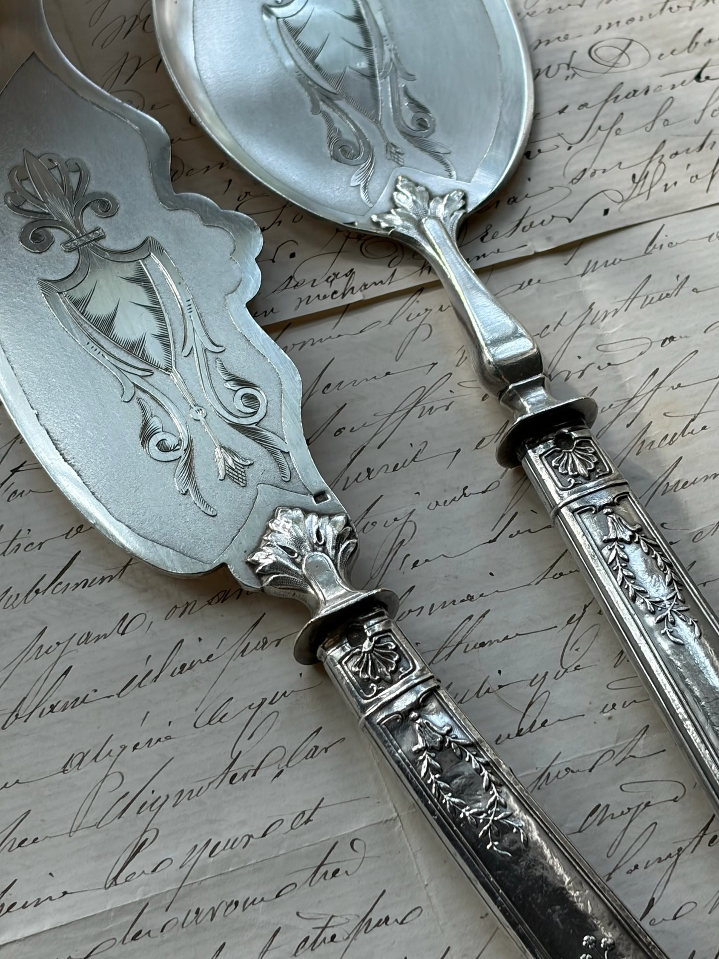 French Silver-Handled Serving Set, c. 1910