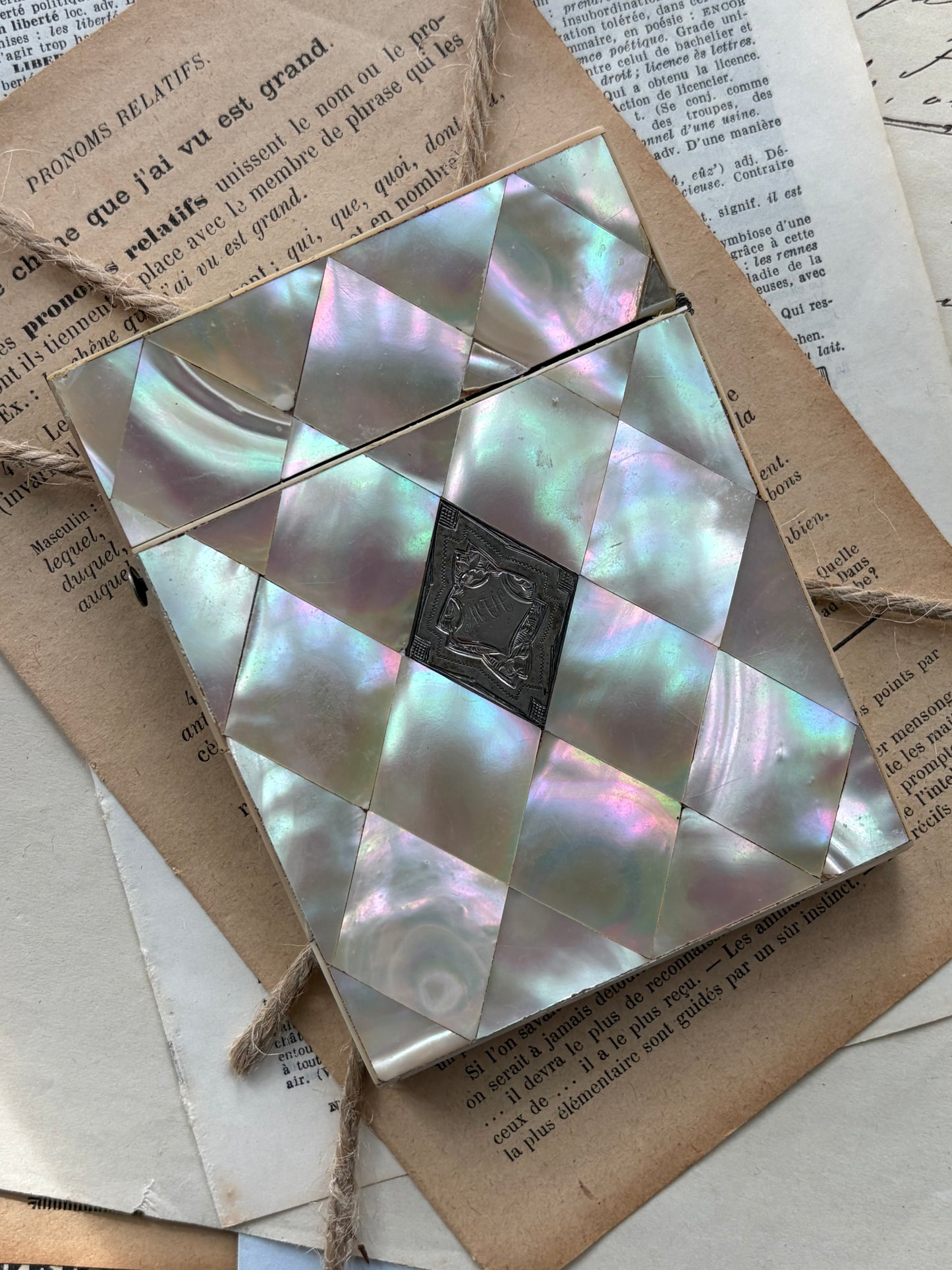 Antique French Mother of Pearl Calling Card Case