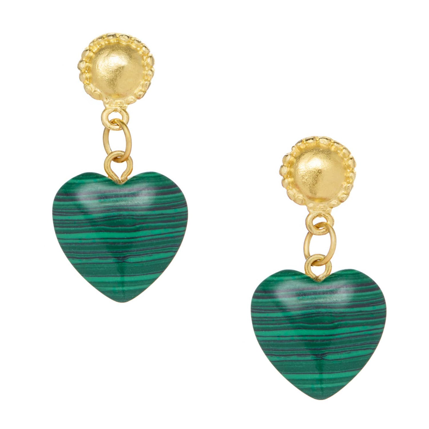 Loren Heart Earrings : Jade