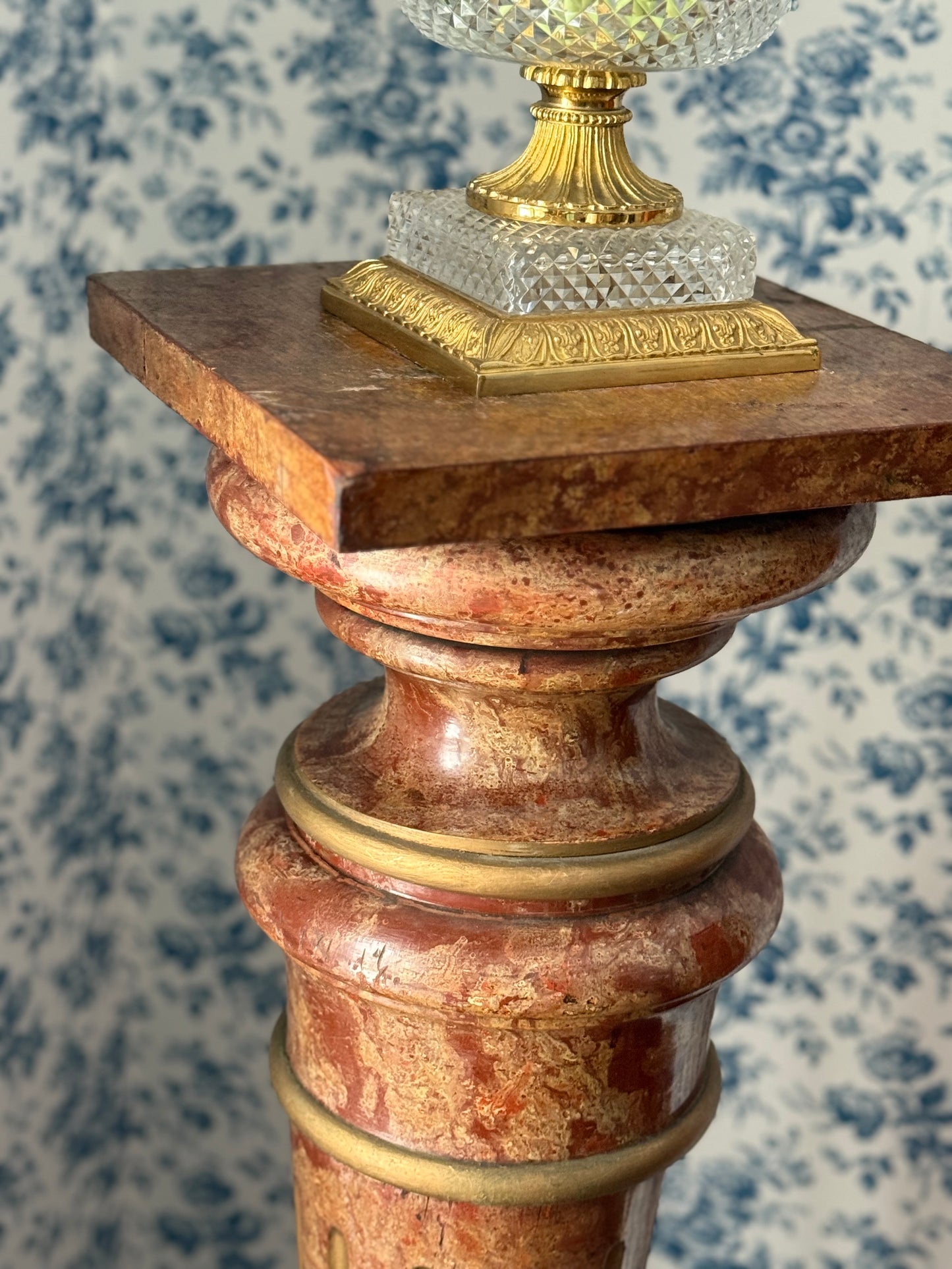 Antique French Wood Pedestal Stand