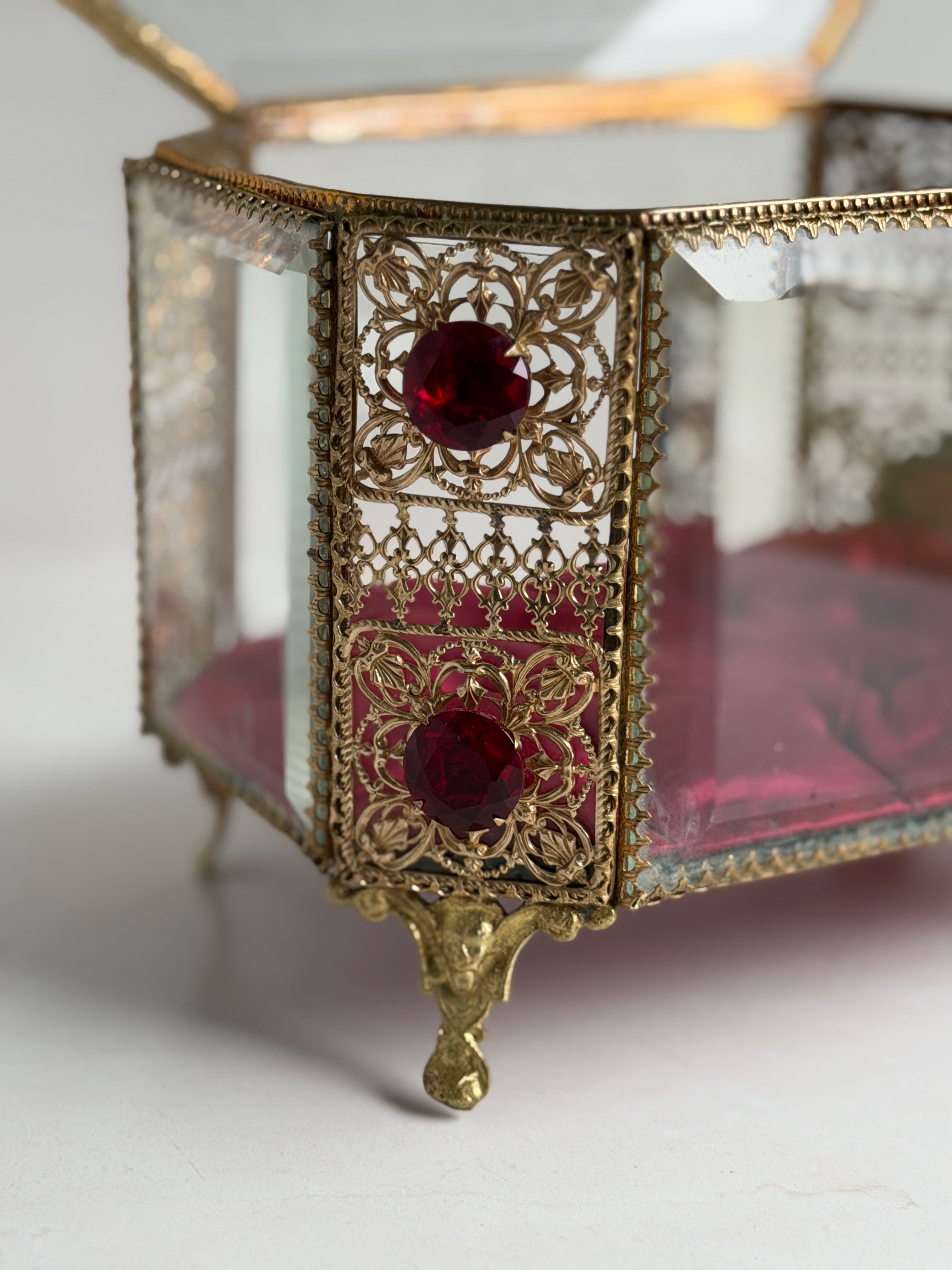 Antique Decorative Boxes — Opaline, Crystal & Mother of Pearl