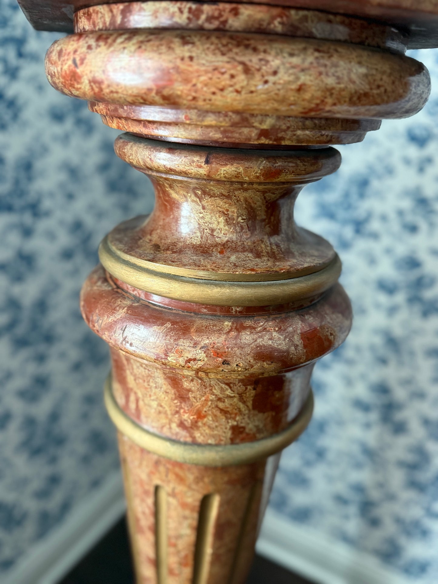 Antique French Wood Pedestal Stand