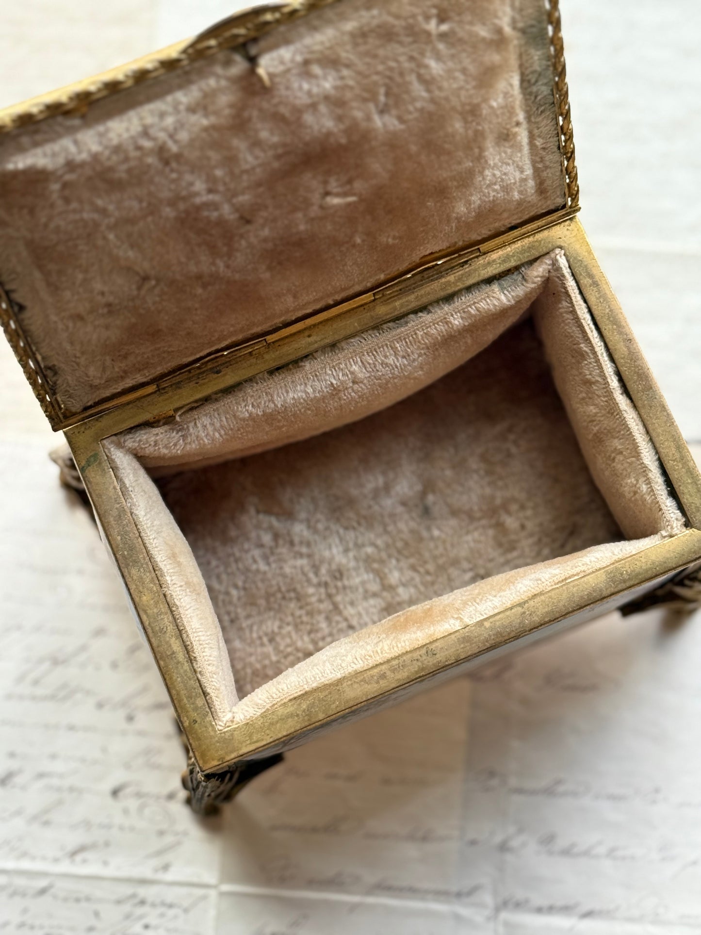 Antique French Porcelain & Gilt Bronze Jewelry Casket