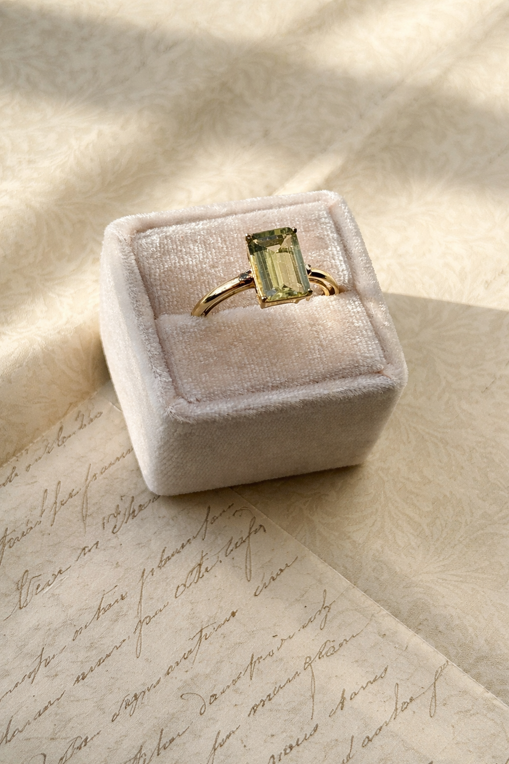 Vintage Scapolite Cocktail Ring from Paris