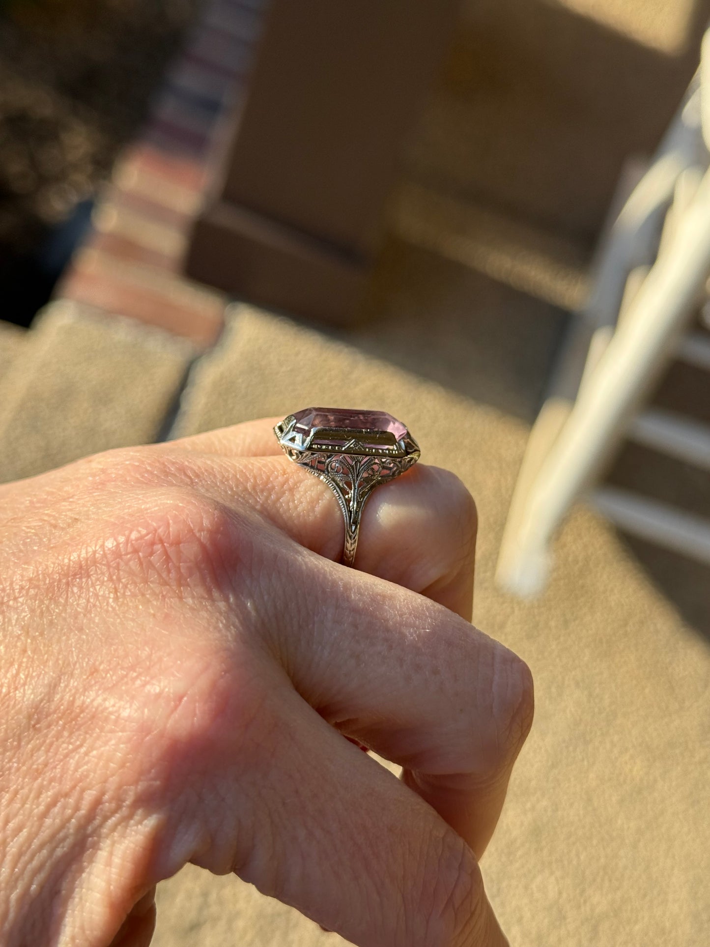 18k Gold Amethyst Vintage Ring