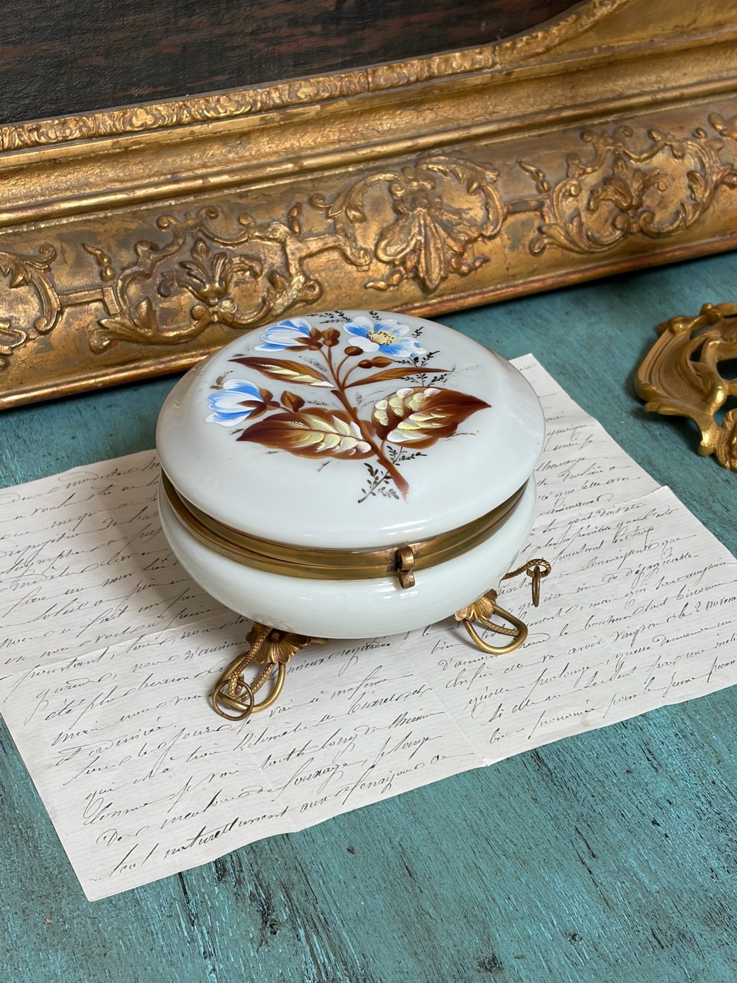 Antique Bohemian Glass Casket