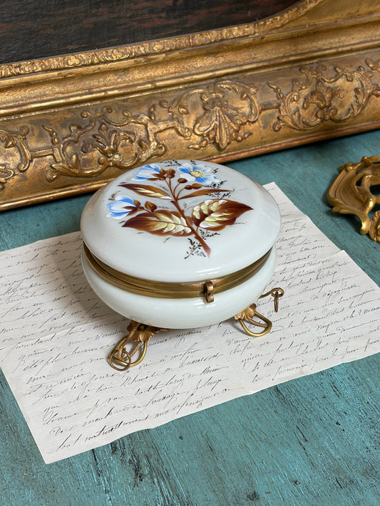 Antique Bohemian Glass Casket